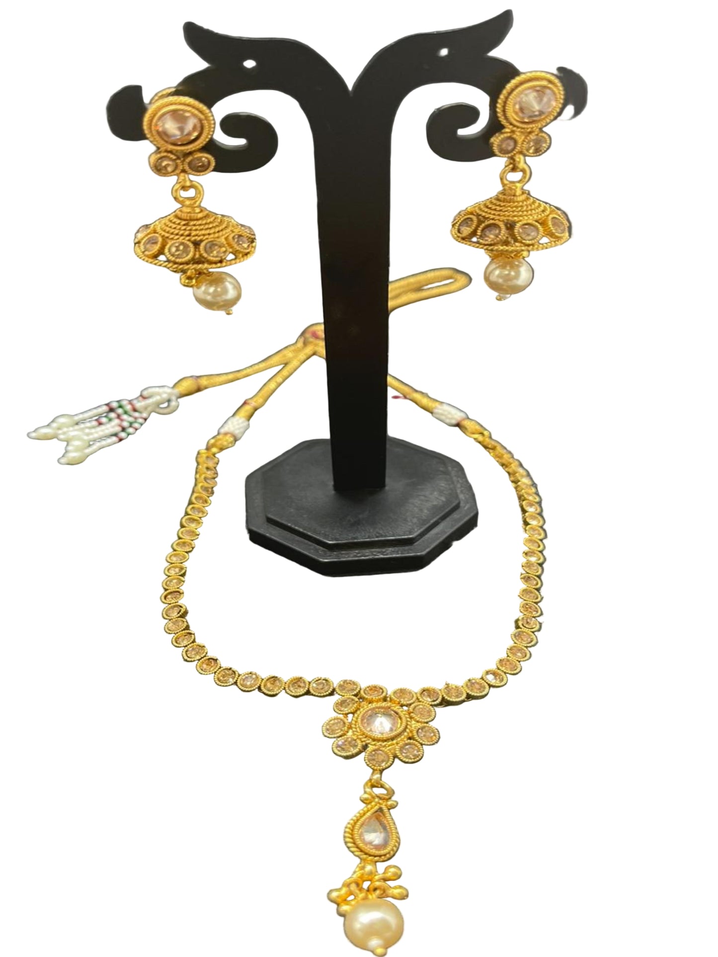 Gold plated Necklace with Earrings.