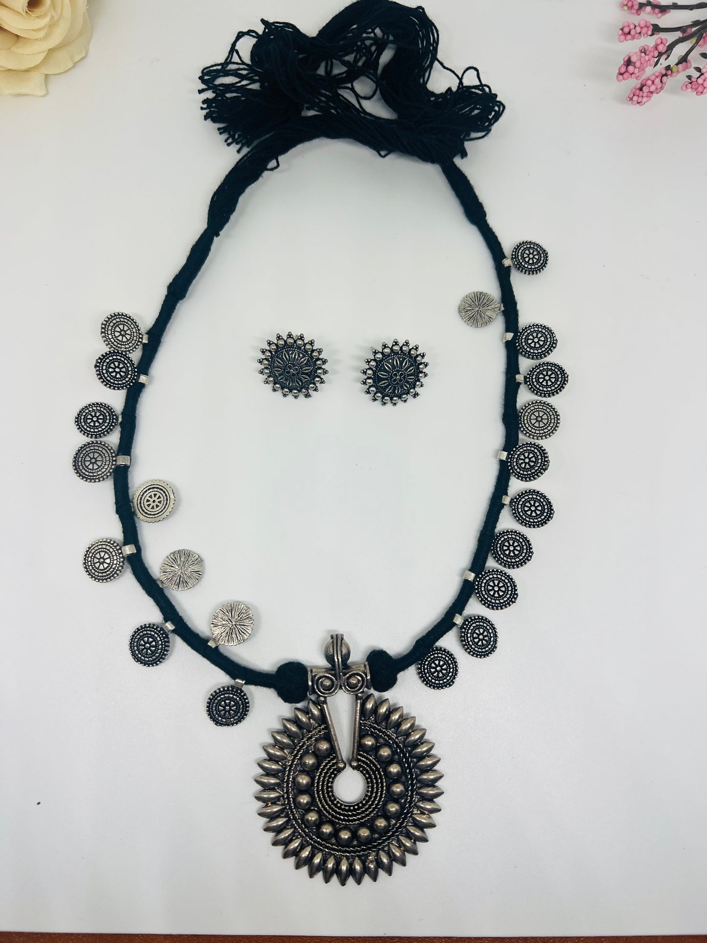 Threadwork Long Necklace Set