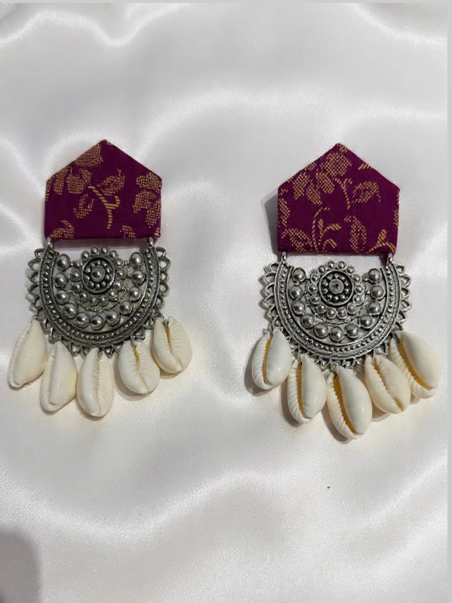 Fabric Cowrie/Kodi Earrings