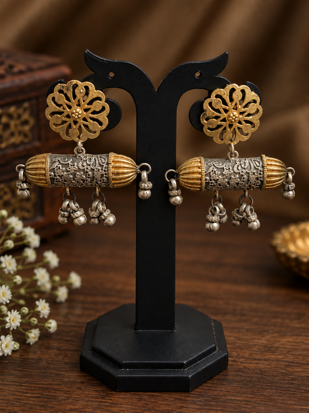 Elephant and Pearl long Necklace Set