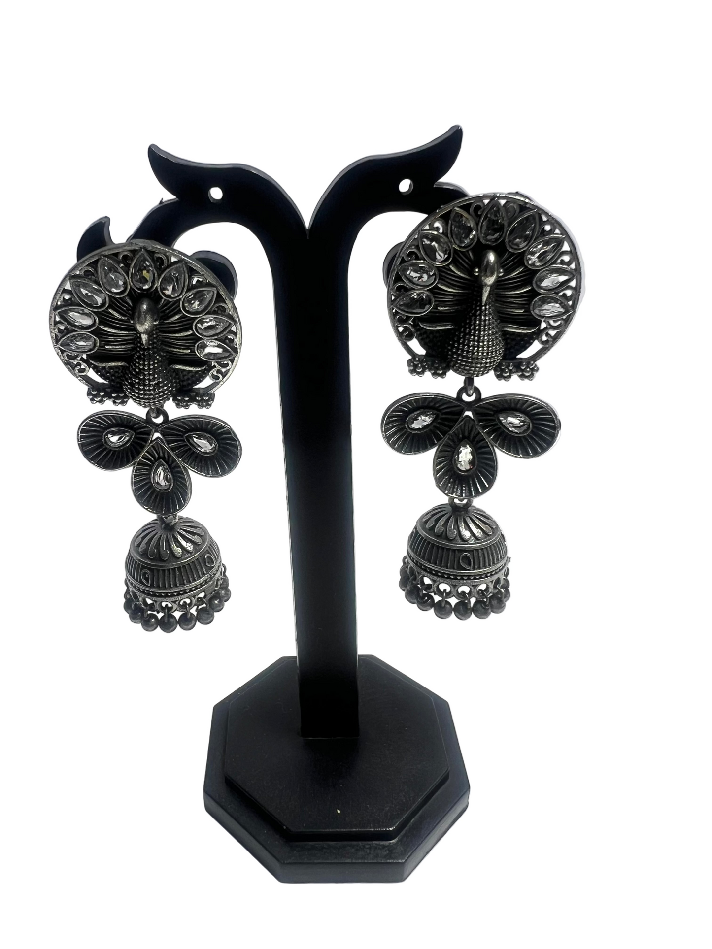 German Silver Peacock Earrings