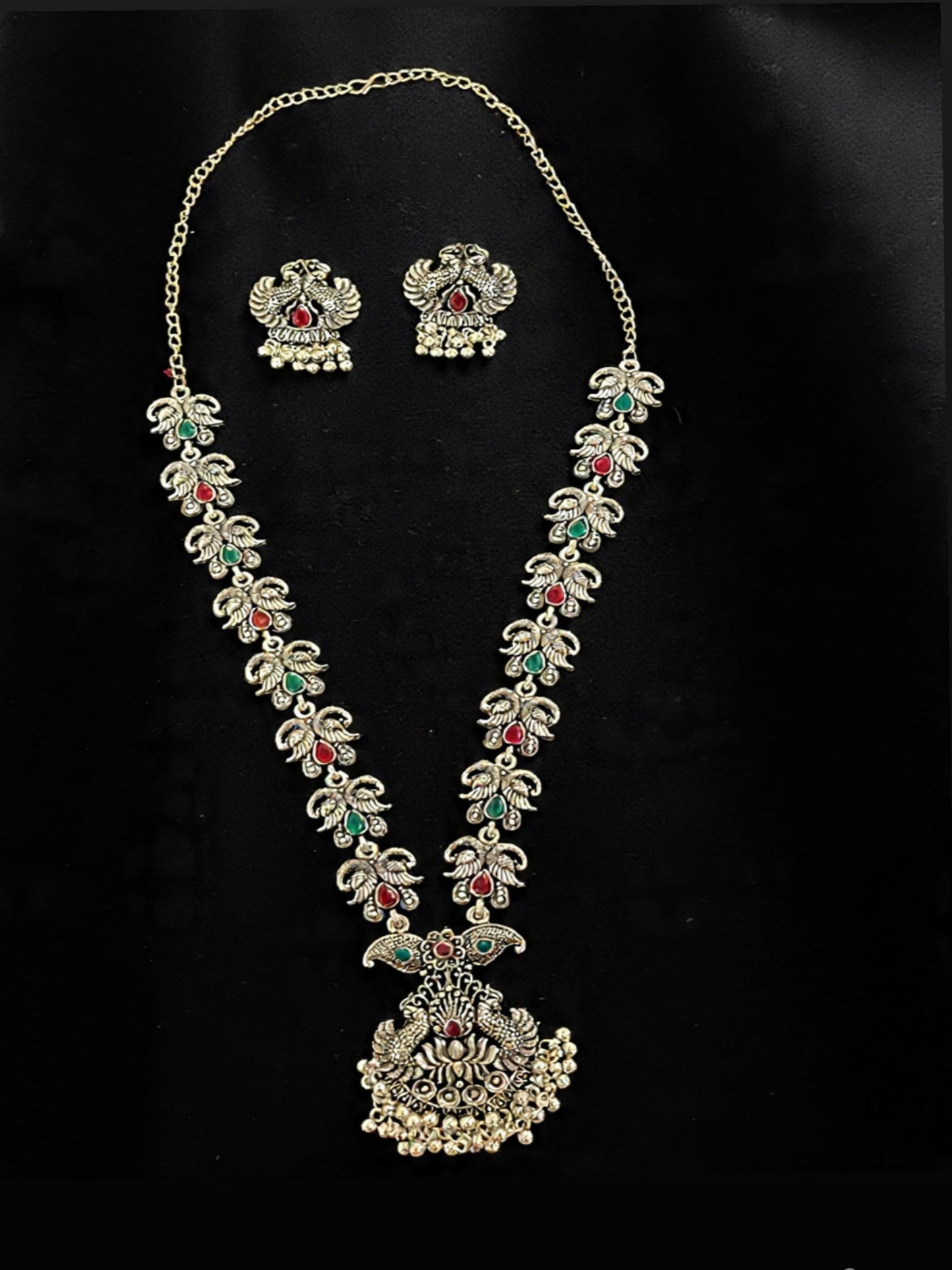 German Silver Long Necklace Set