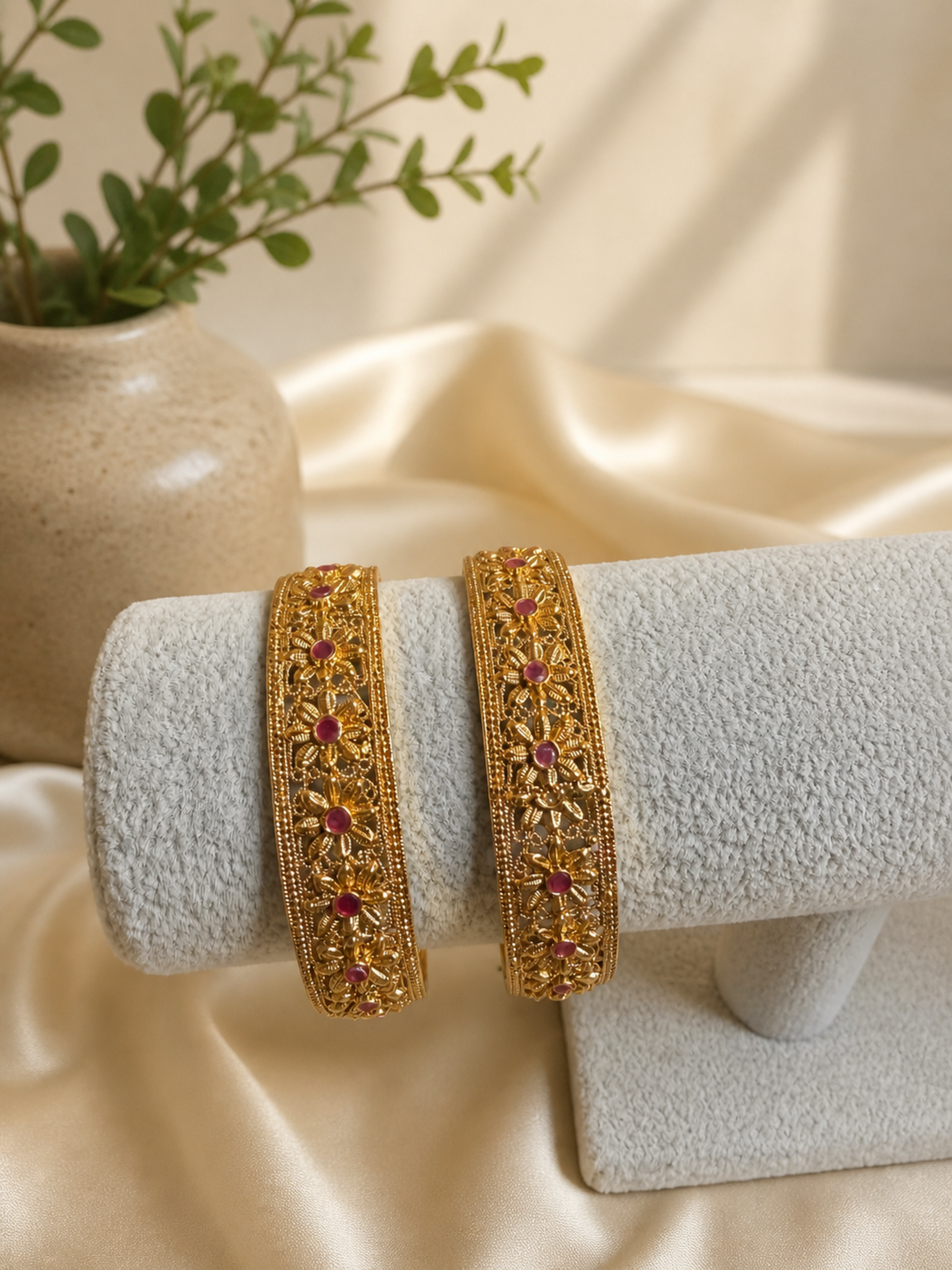 Gold plated Bangles. Size 2.4