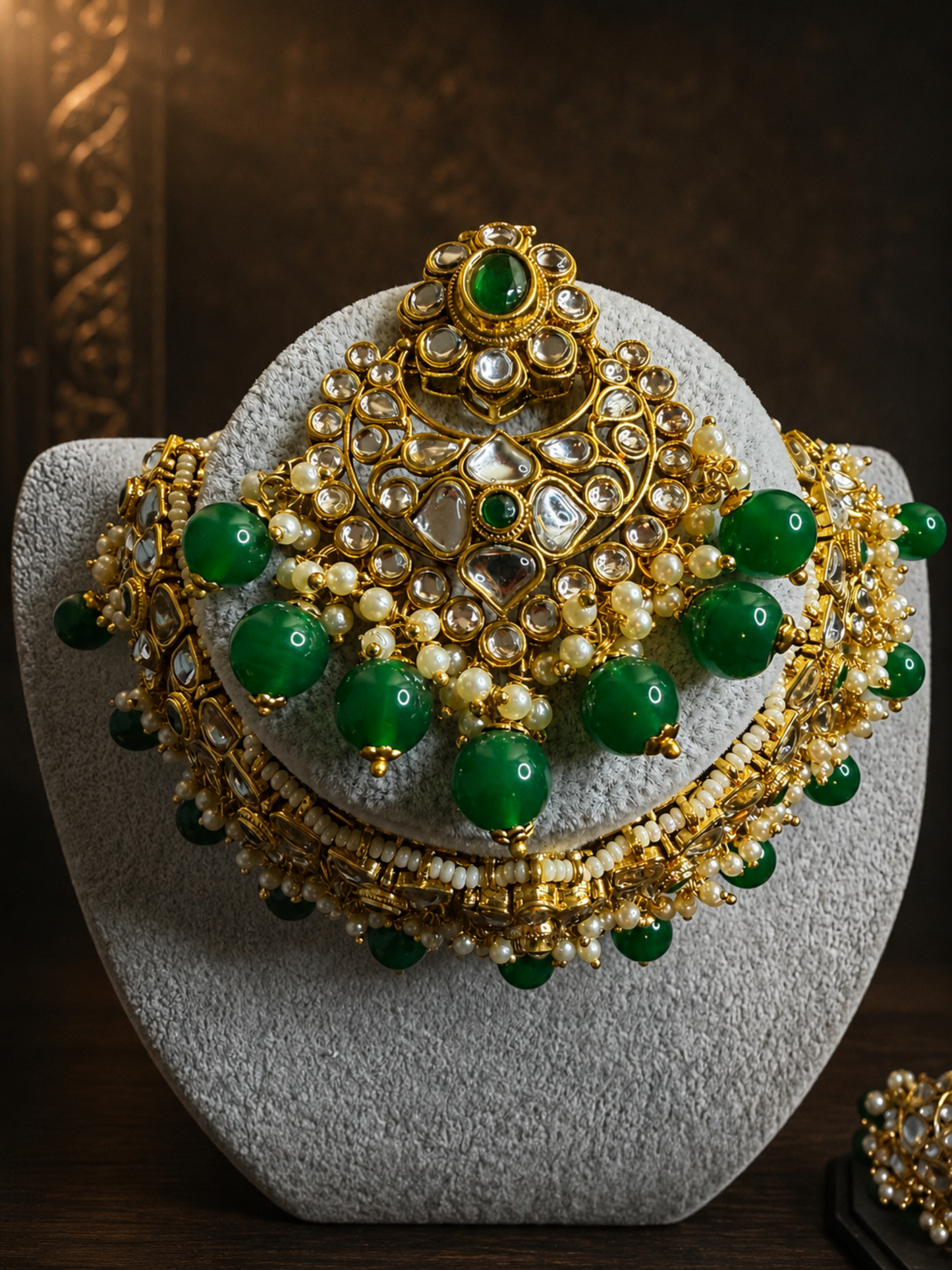 Kundan Green Necklace Set
