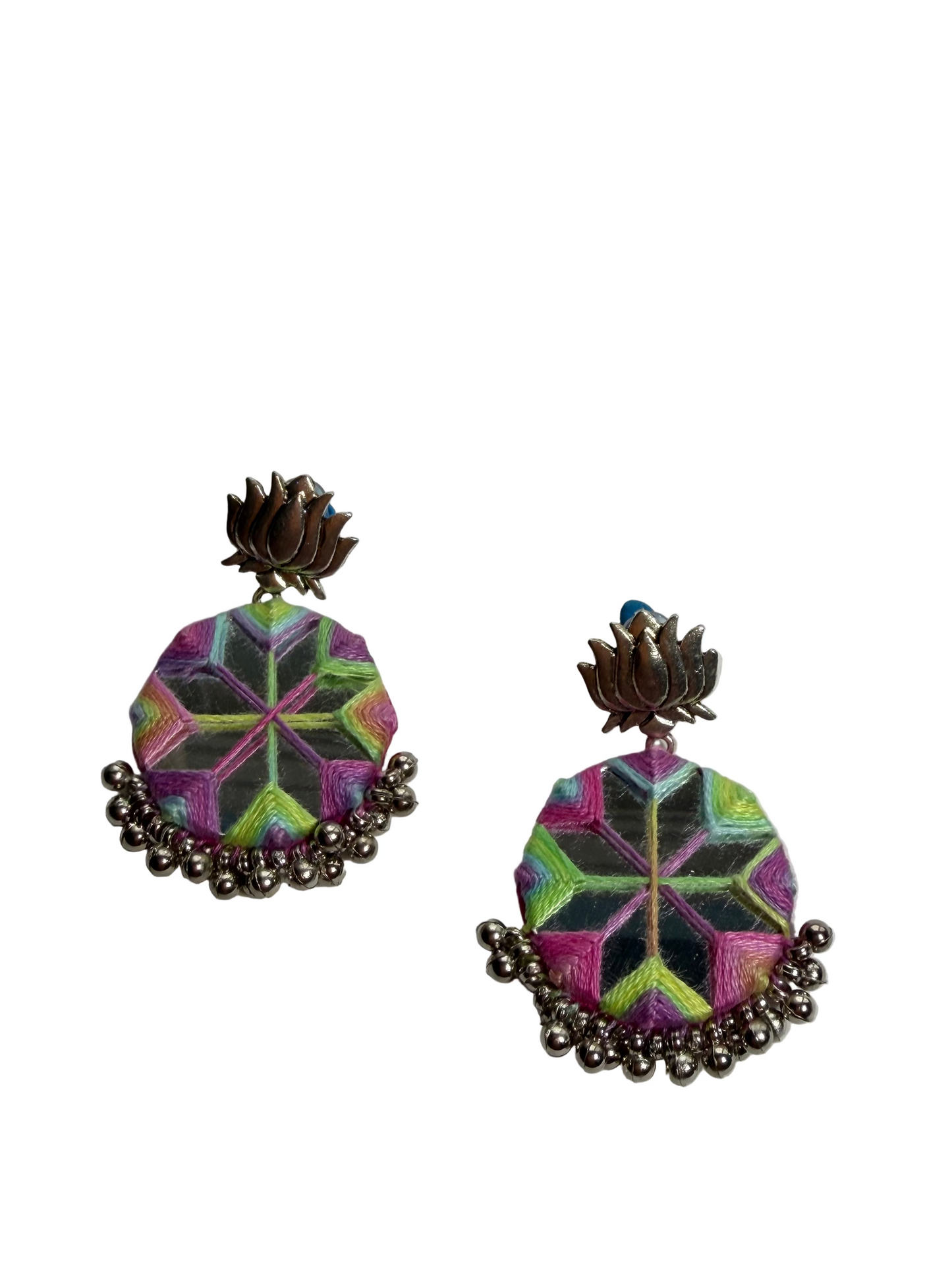 Fabric Lotus Earrings