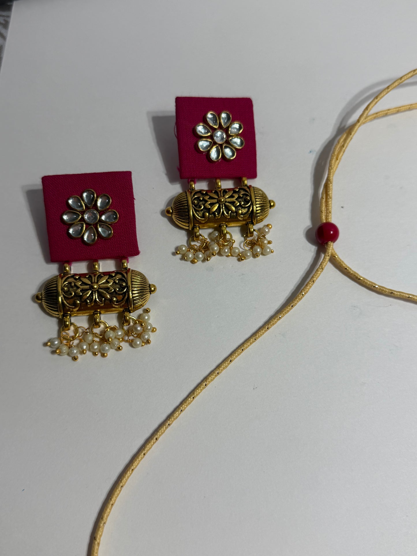 Handmade Pink Choker/Necklace Set