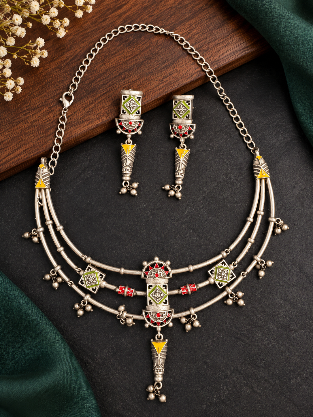Hand-Painted Necklace Set