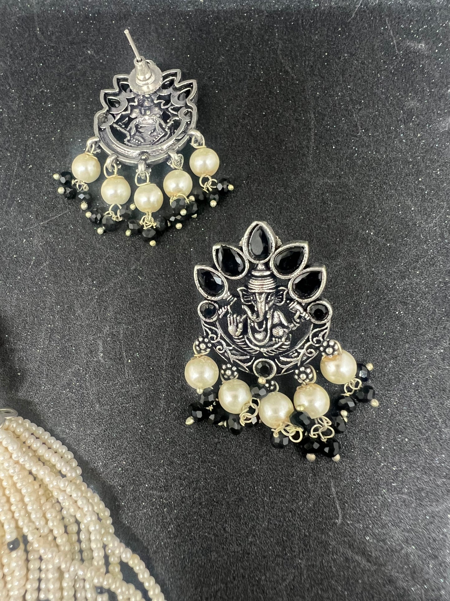German Silver Pearl Necklace Set