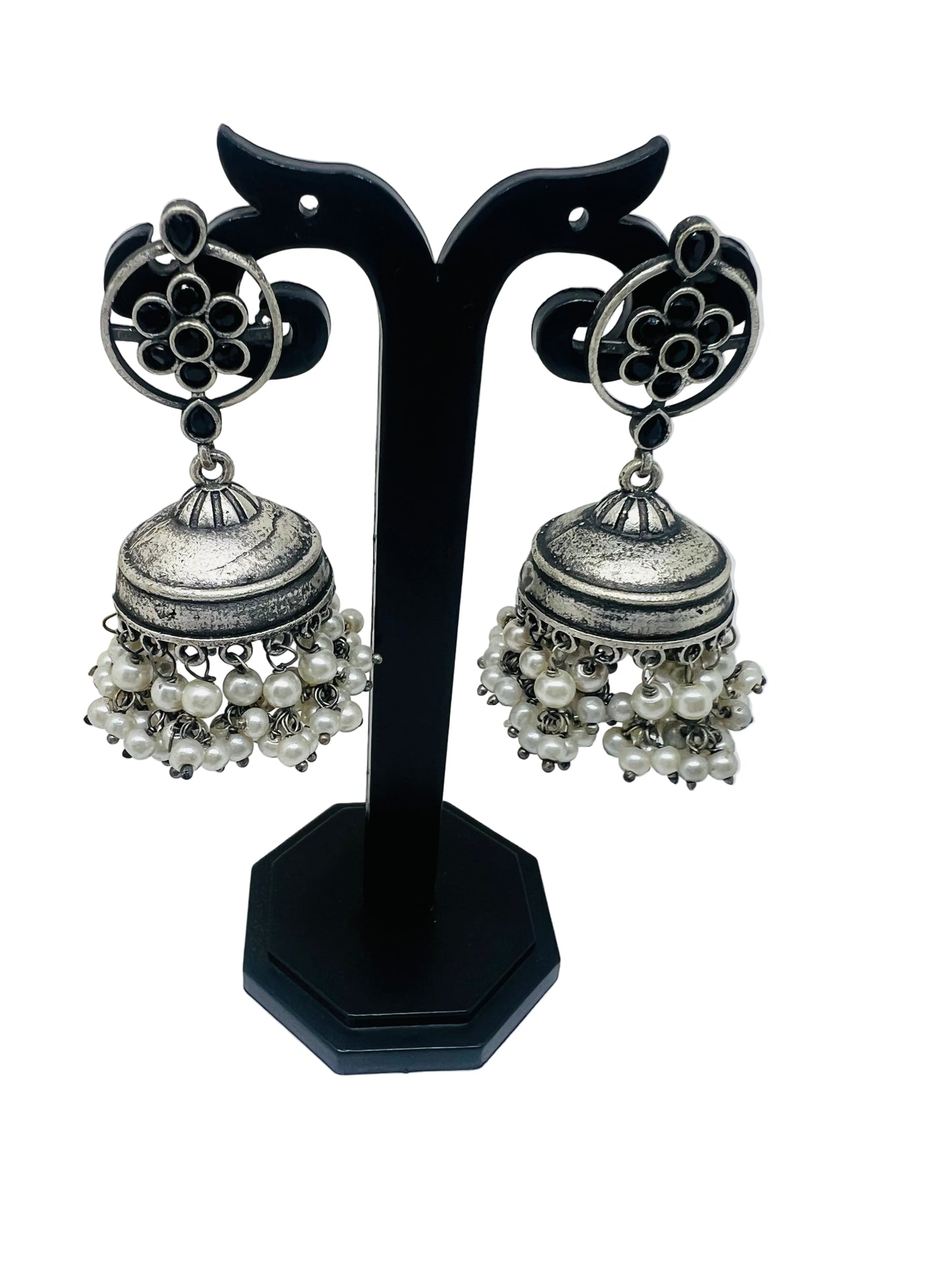 German Silver Jhumka Earrings