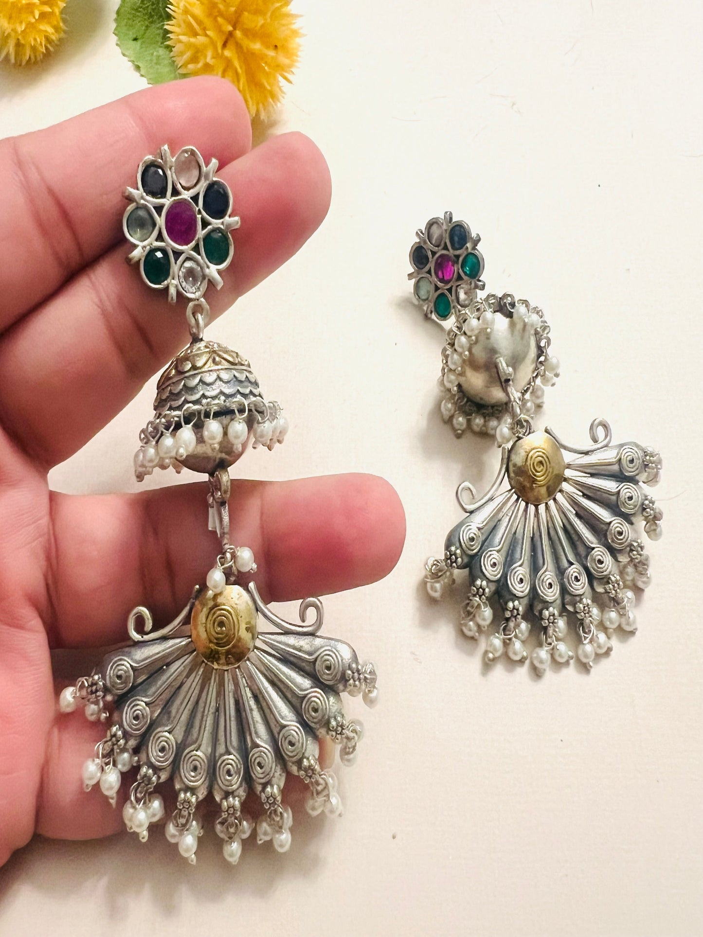 Dual tone Earrings