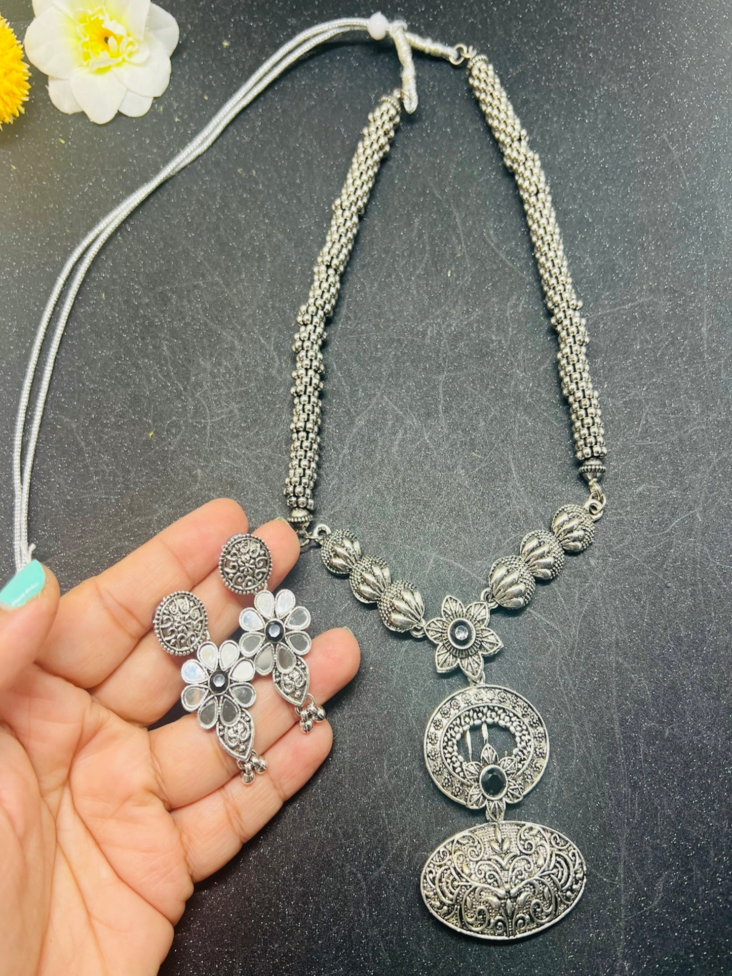 German Silver Long Necklace