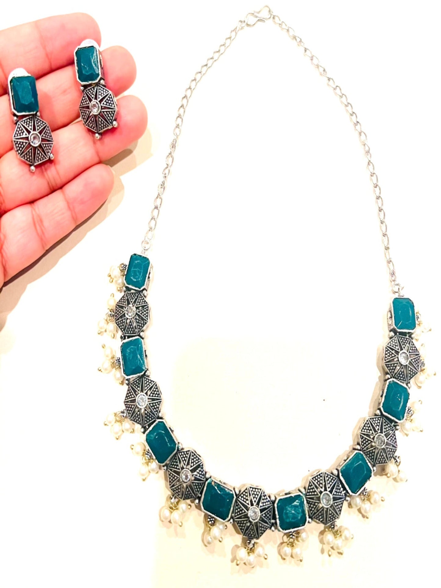 German Silver Necklace Set