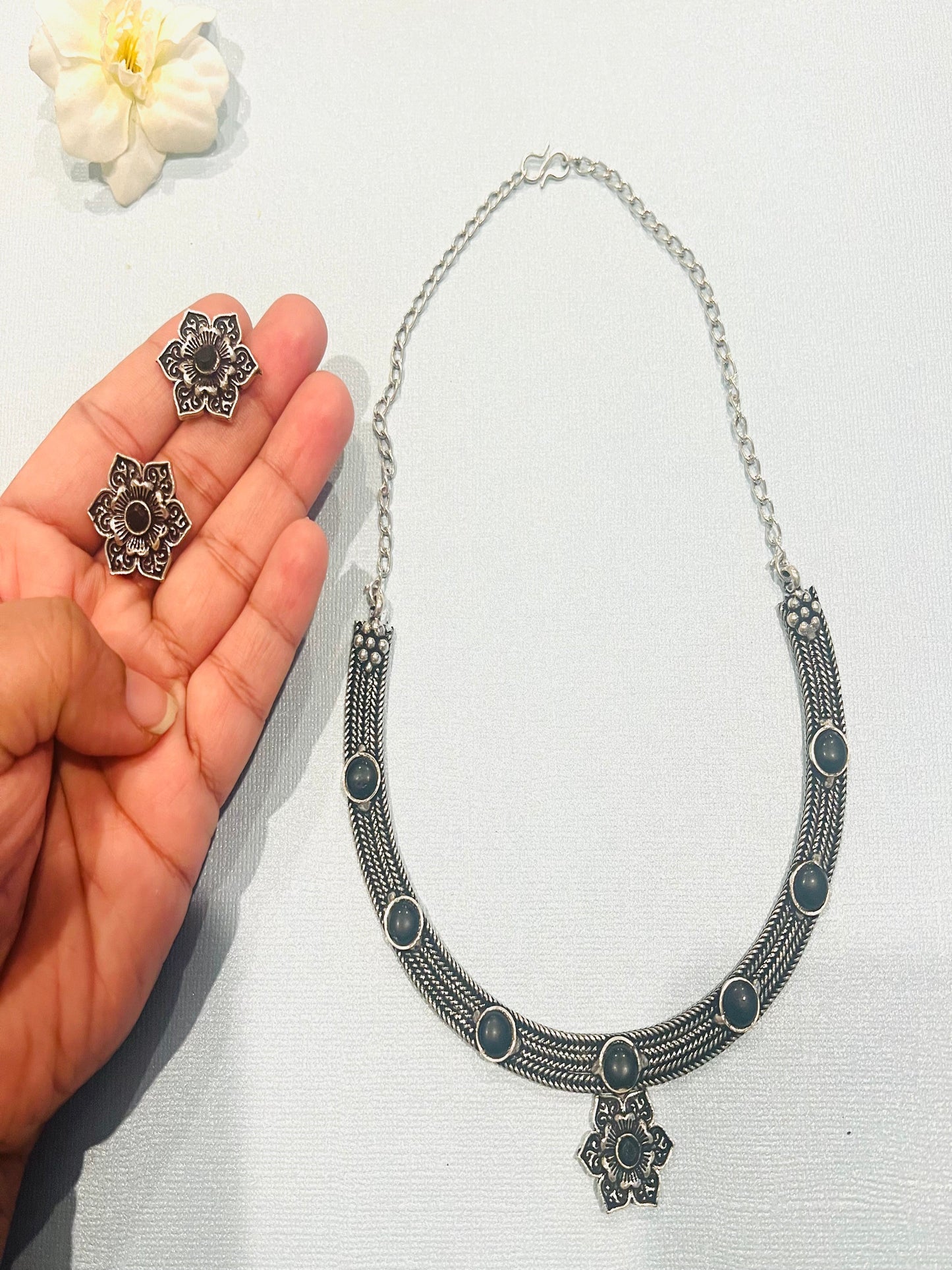 Oxidize Choker/Necklace Set