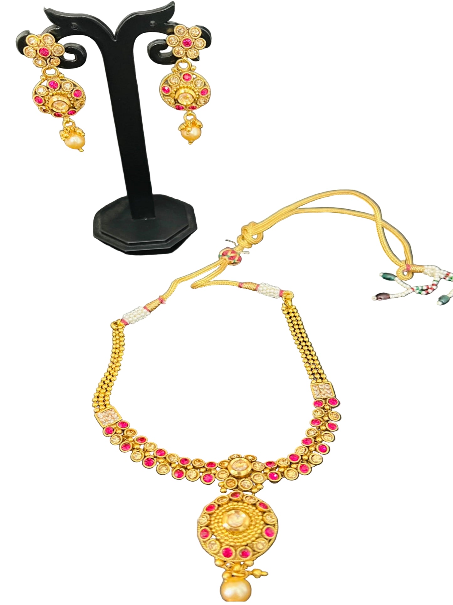 Gold Plated Necklace with Earrings.