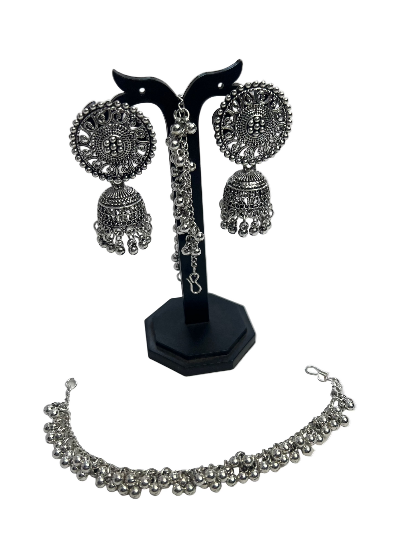 Earrings with ear chains