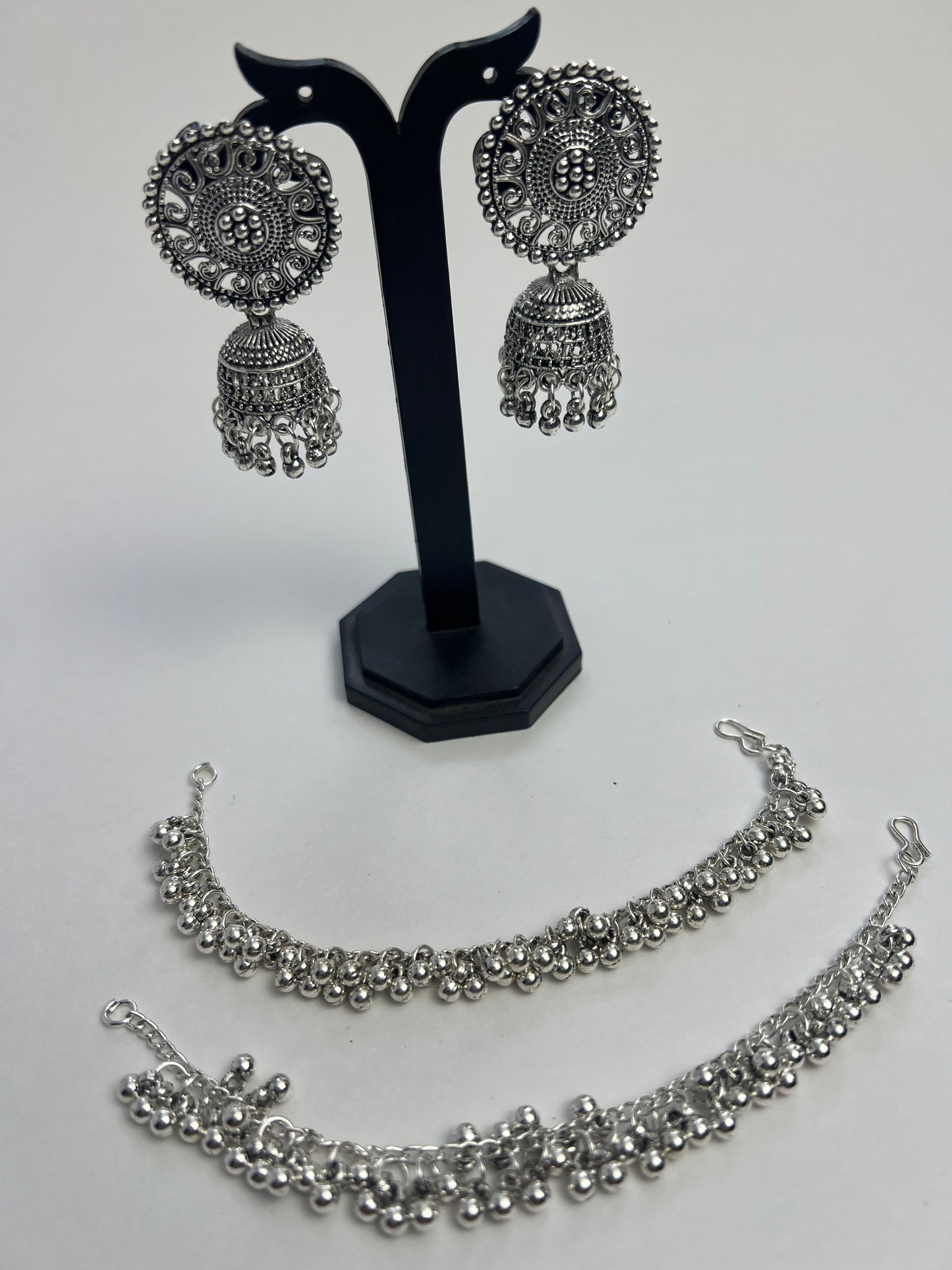 Earrings with ear chains