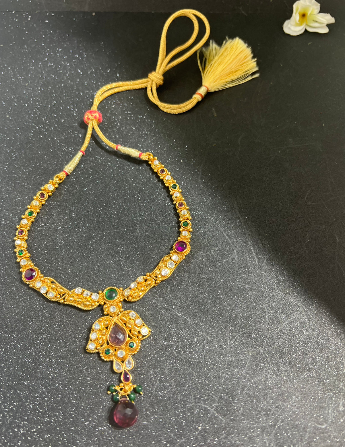 Gold Plated Necklace with Earrings