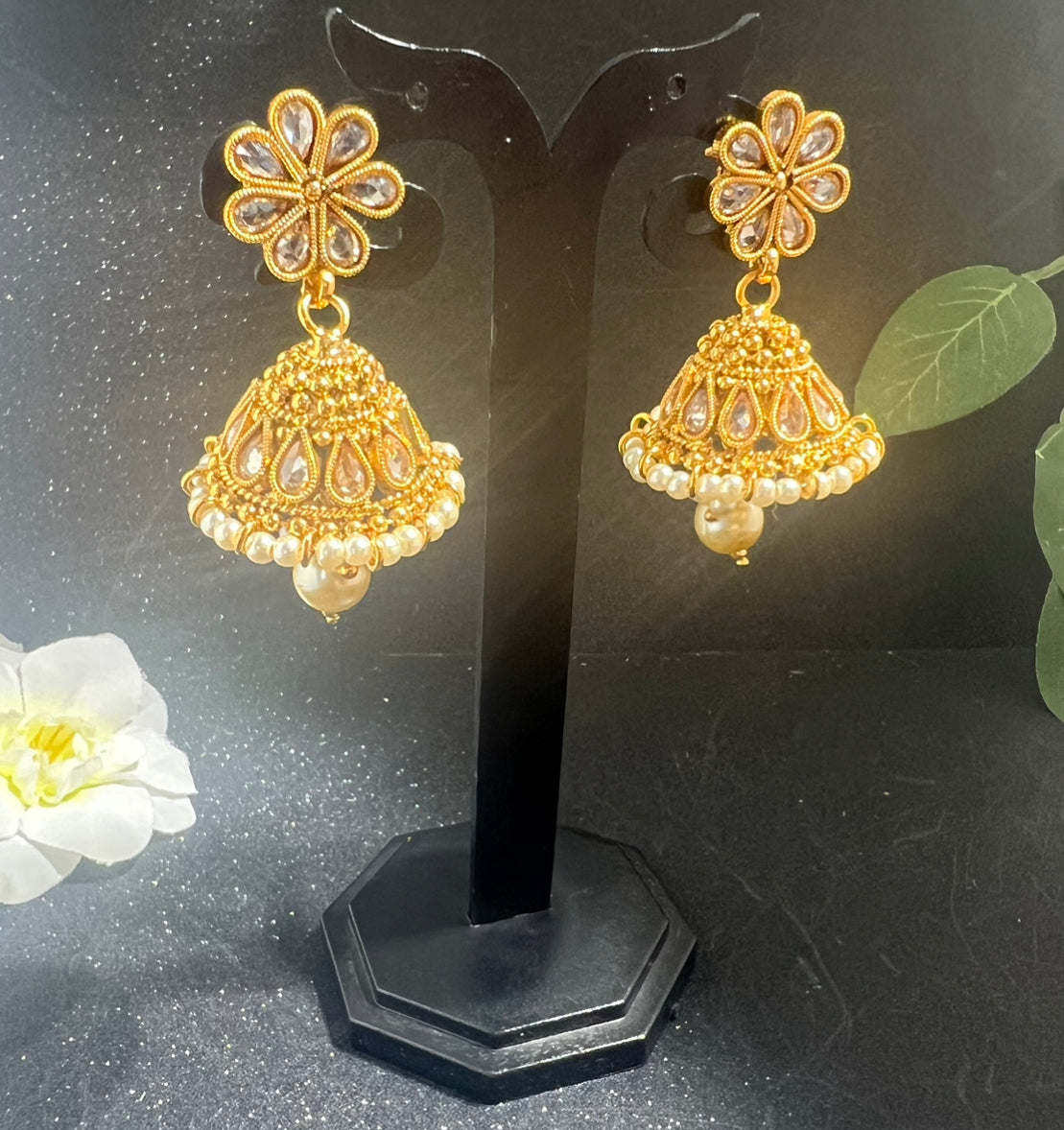 Gold Plated Choker necklace with Earrings