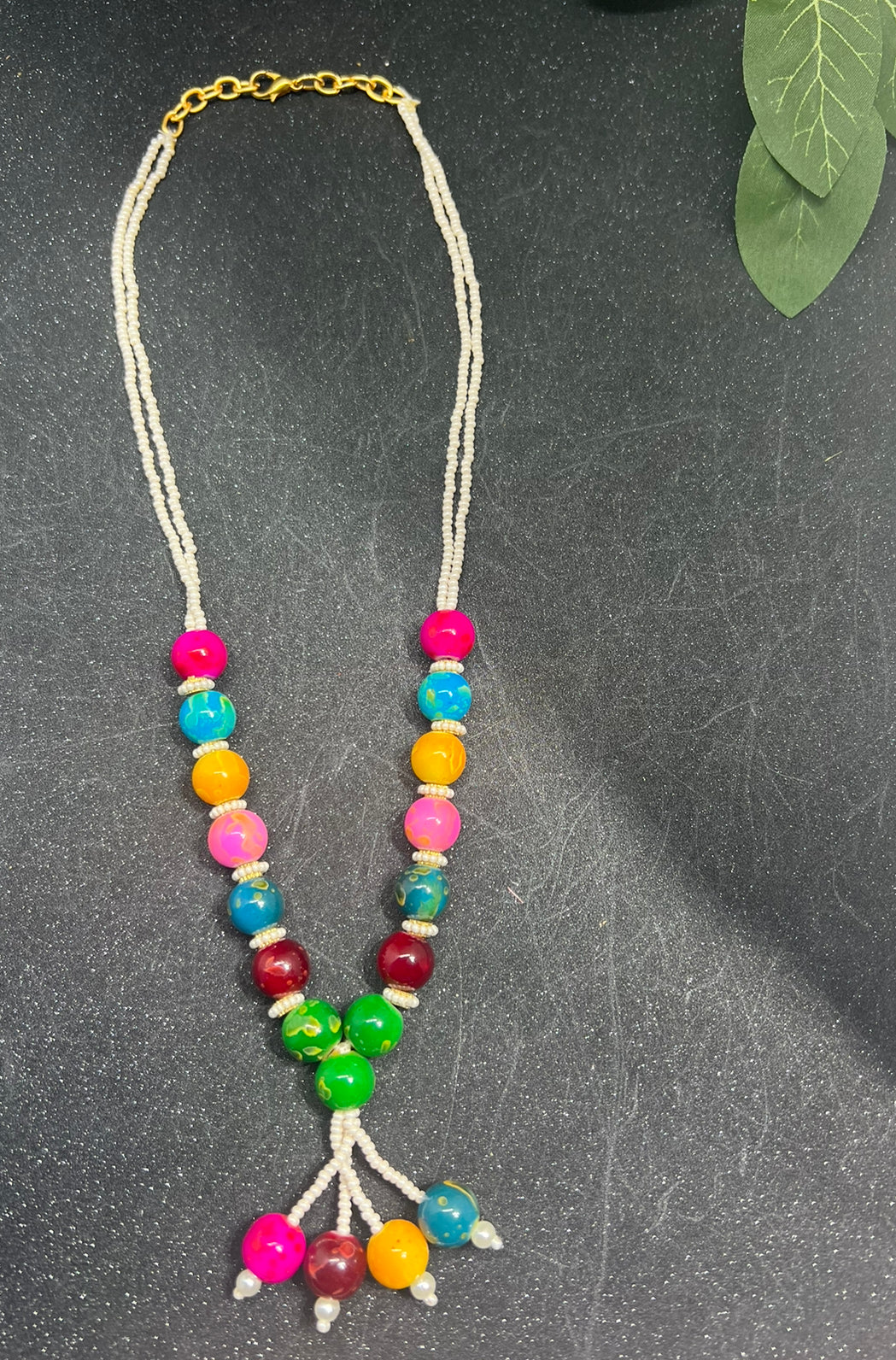 Beads Necklace with Earrings