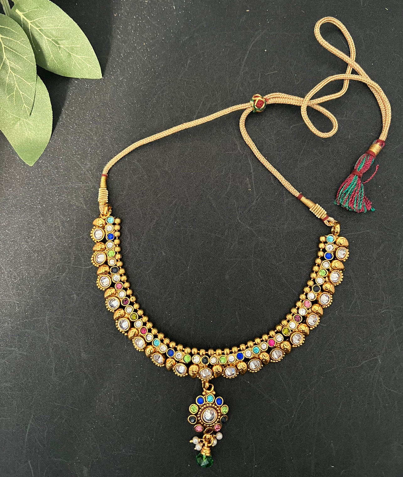 Multi Color Necklace with Earrings