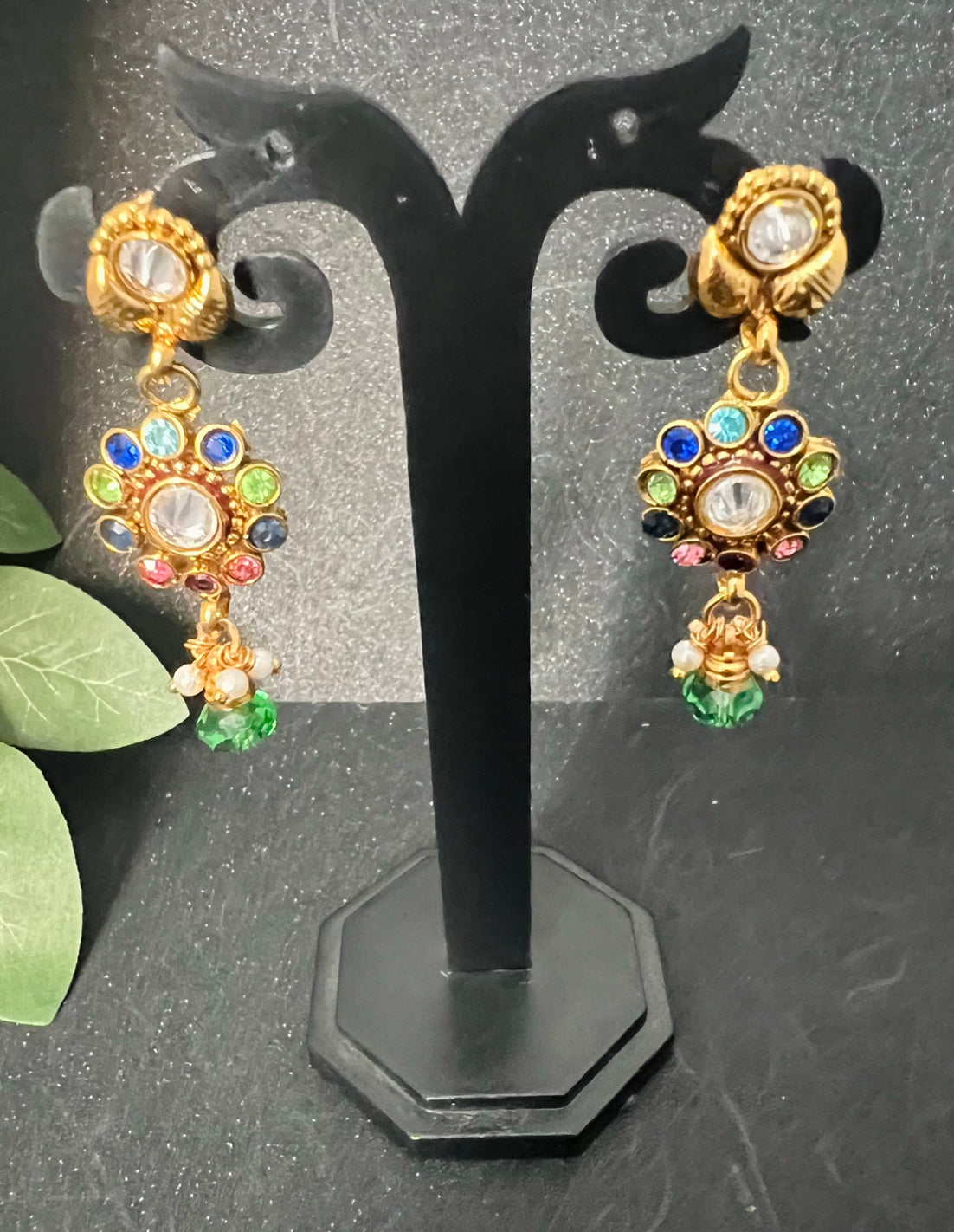 Multi Color Necklace with Earrings