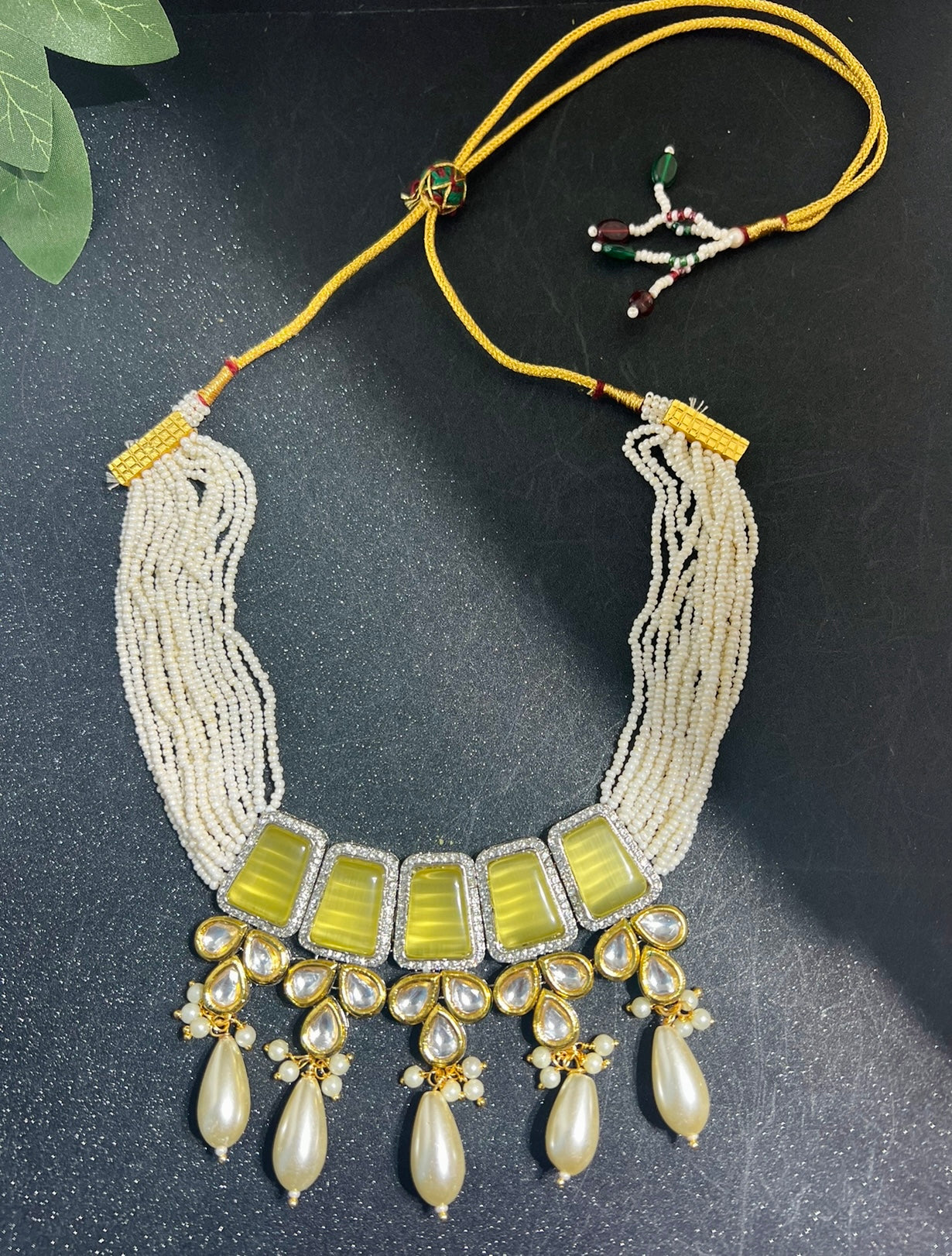 Pearl Choker Necklace with Earrings
