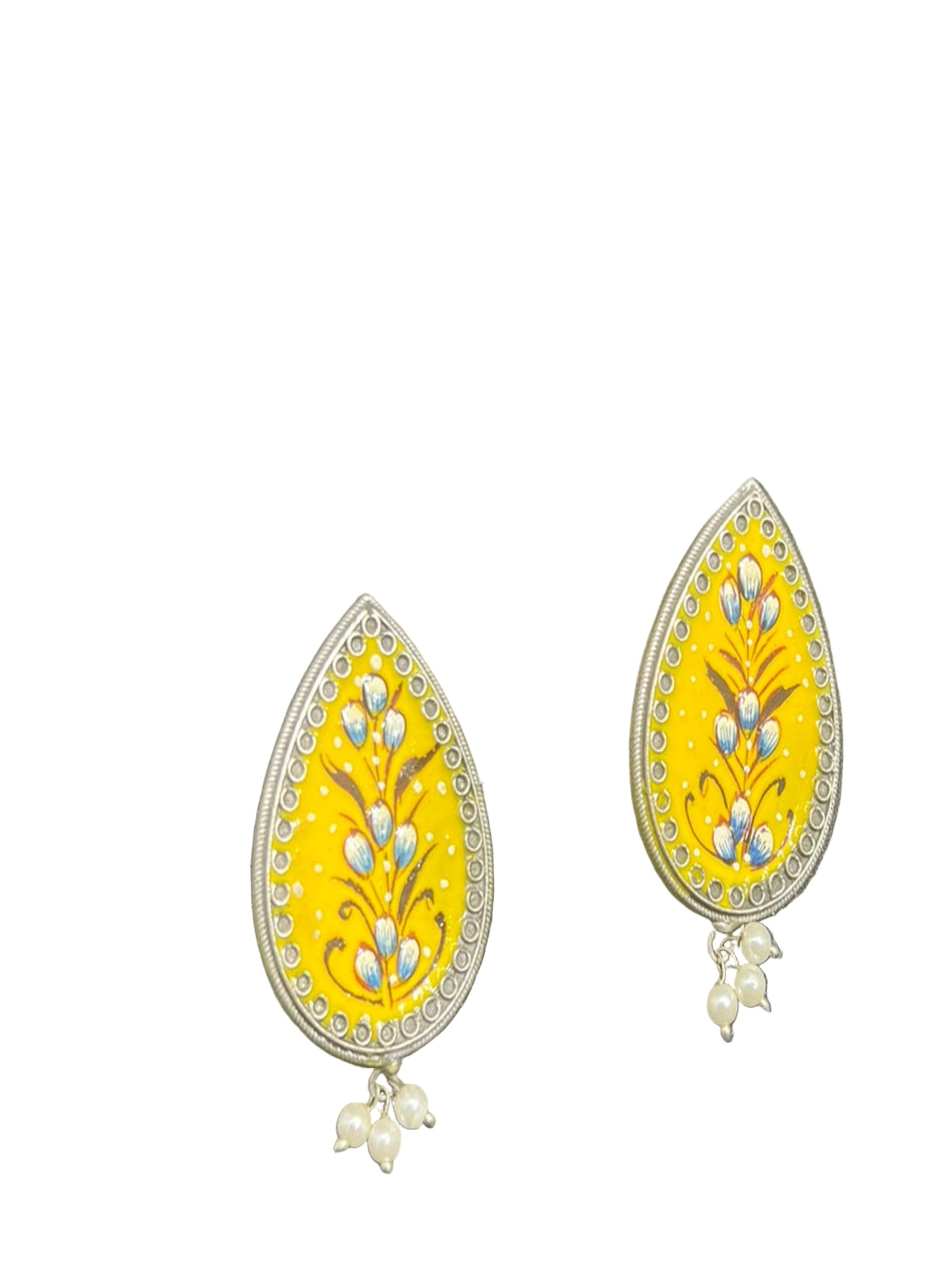 Hand-Painted German Silver Studs