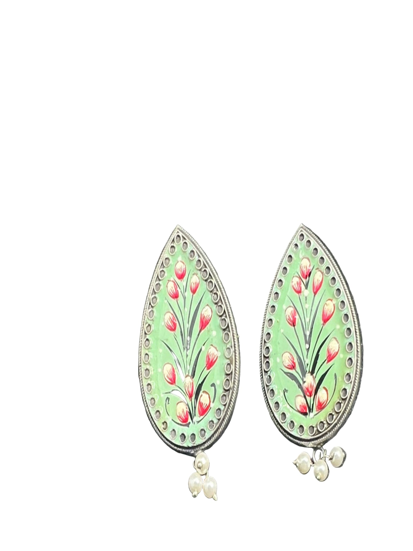 Hand-Painted German Silver Studs