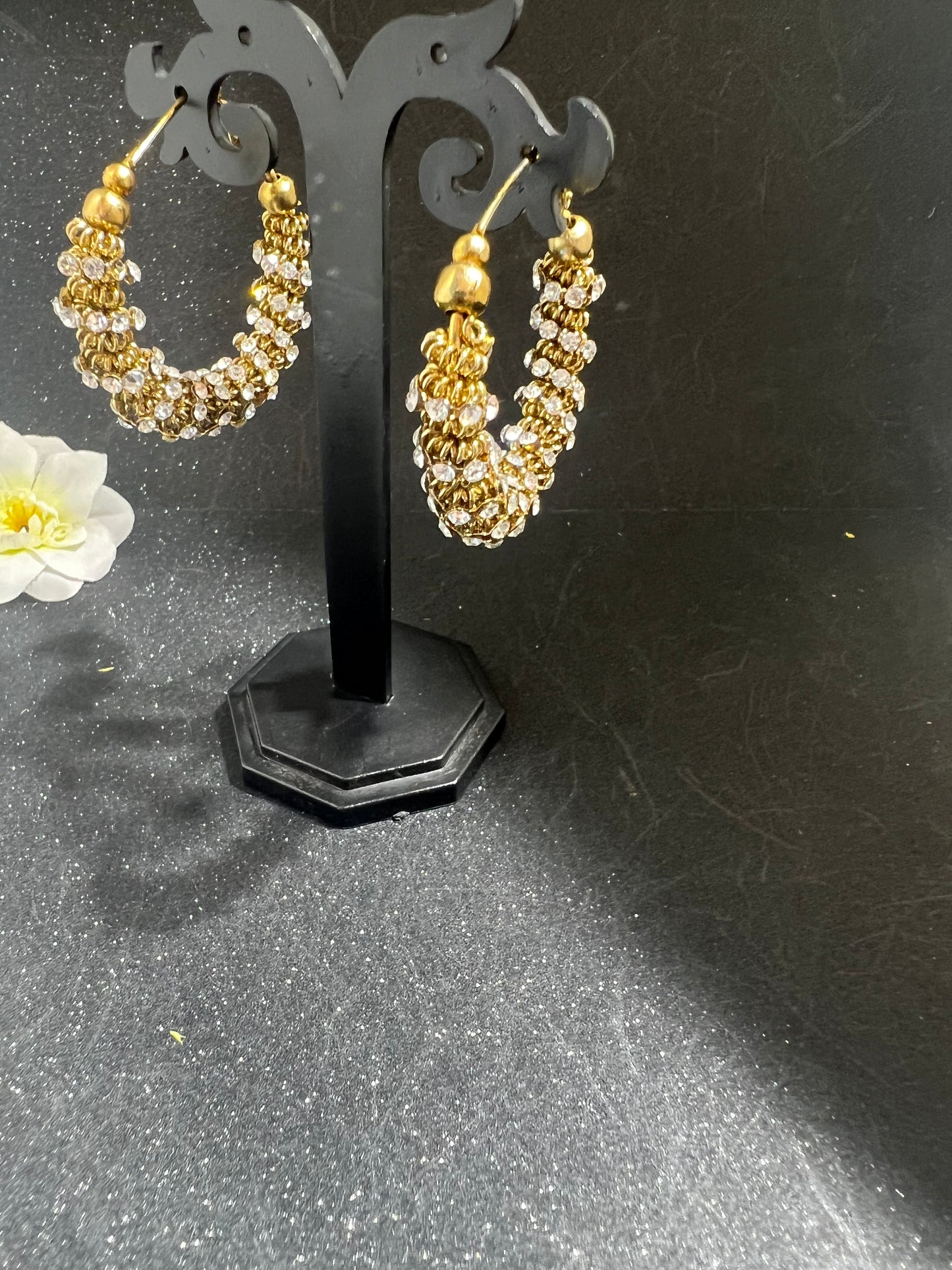 Gold Plated Diamond Hoops(Earrings)