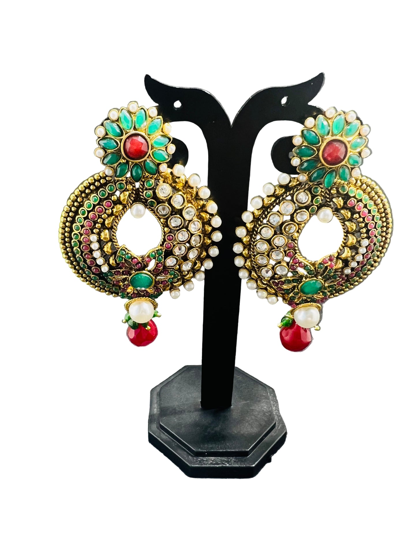 Antique Pearl and Diamond work Earrings