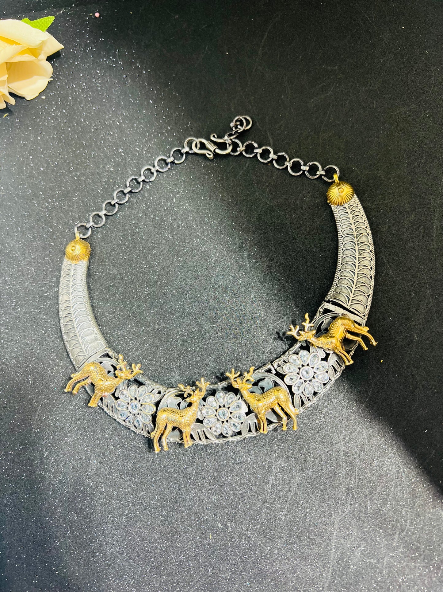 German Silver Dual Tone Necklace Set.