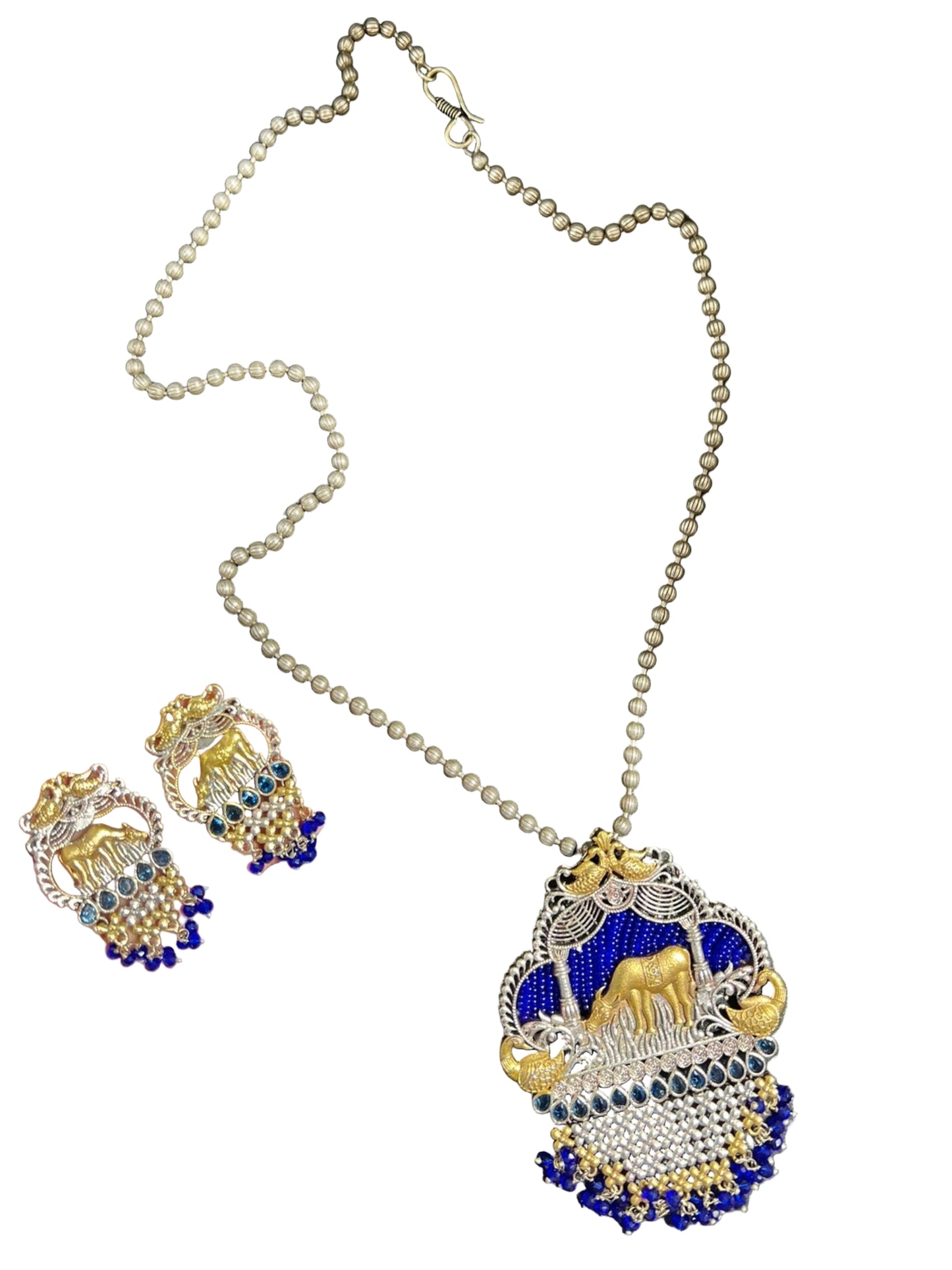 German Silver Dual Tone Long Necklace