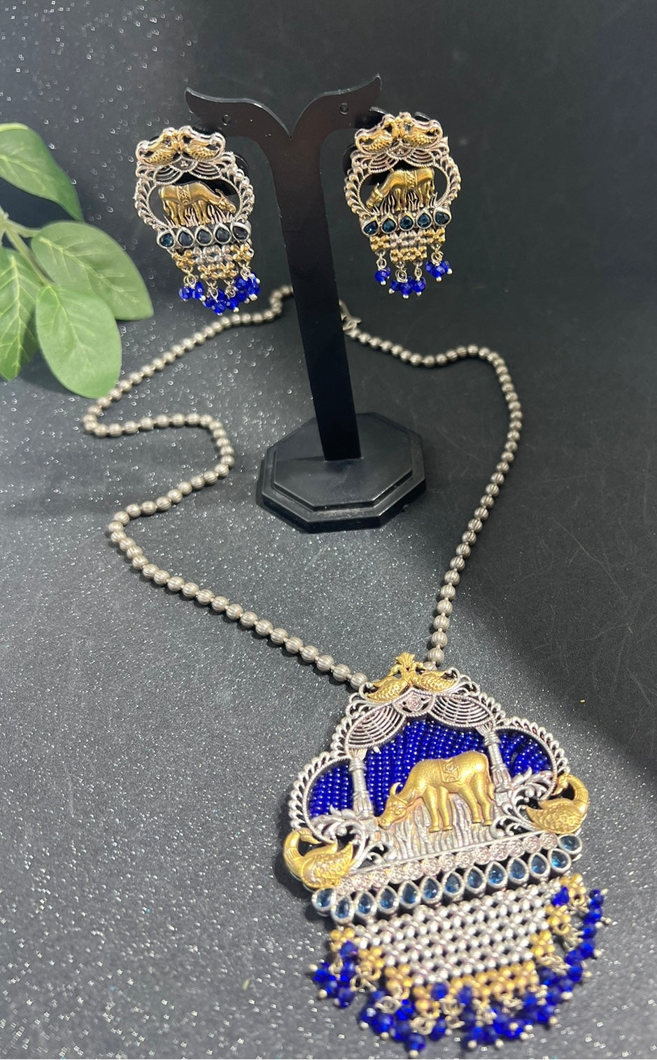 German Silver Dual Tone Long Necklace