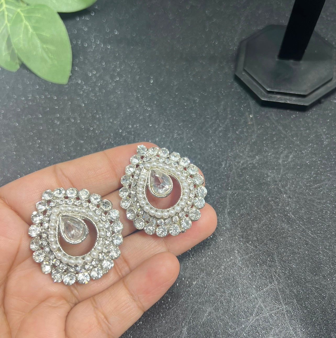 Silver Plated Diamond studs