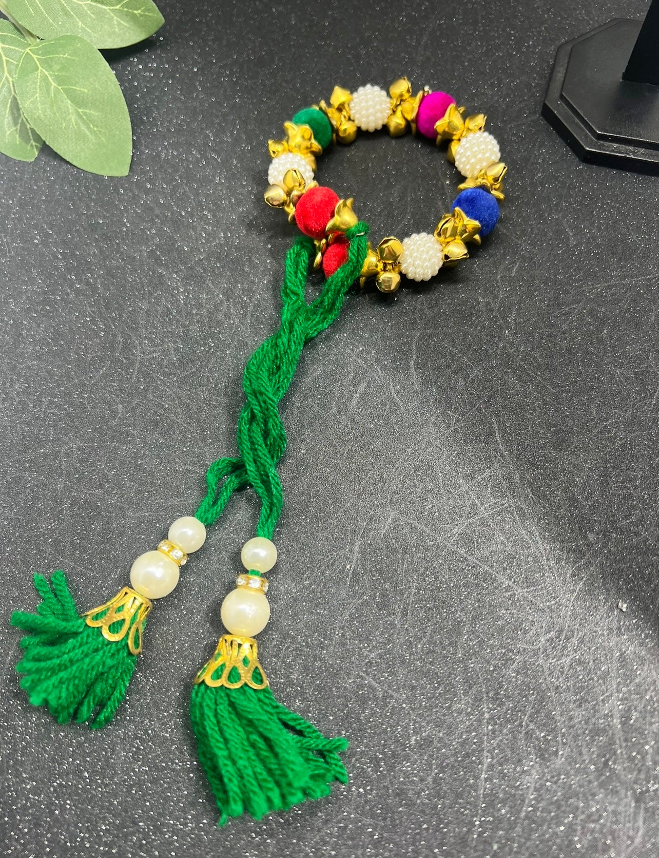 Handmade Ghungru and Pearl Adjustable bracelet