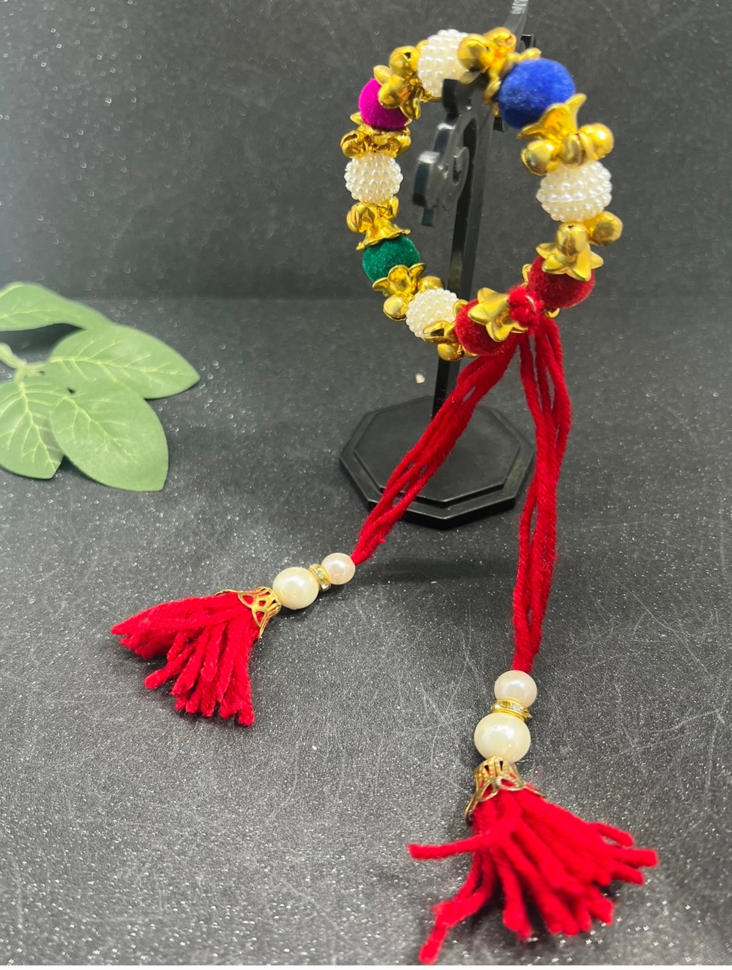 Handmade Ghungru and Pearl Adjustable bracelet