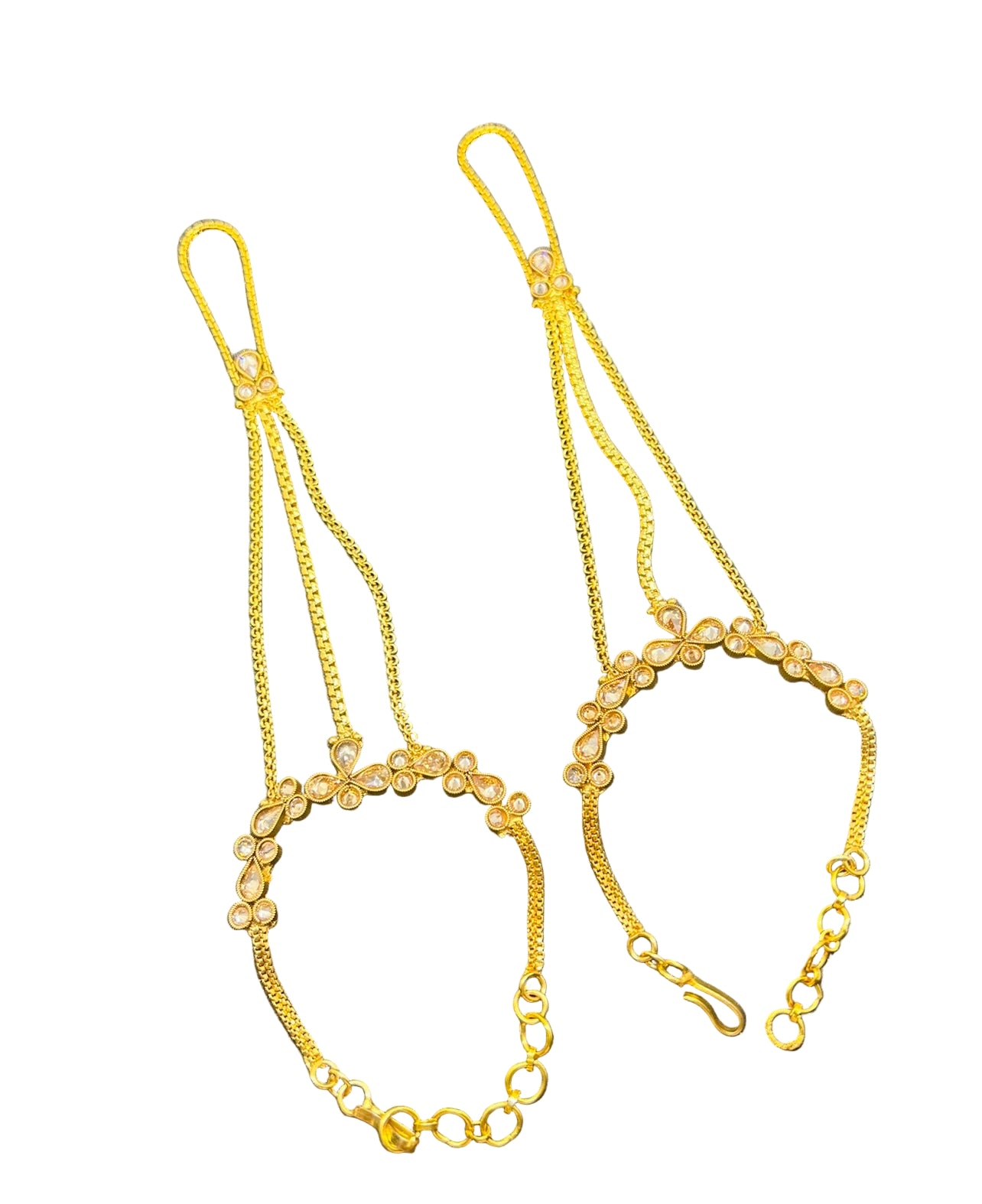 Gold Plated flower theme Haath phool/ Haath Panja