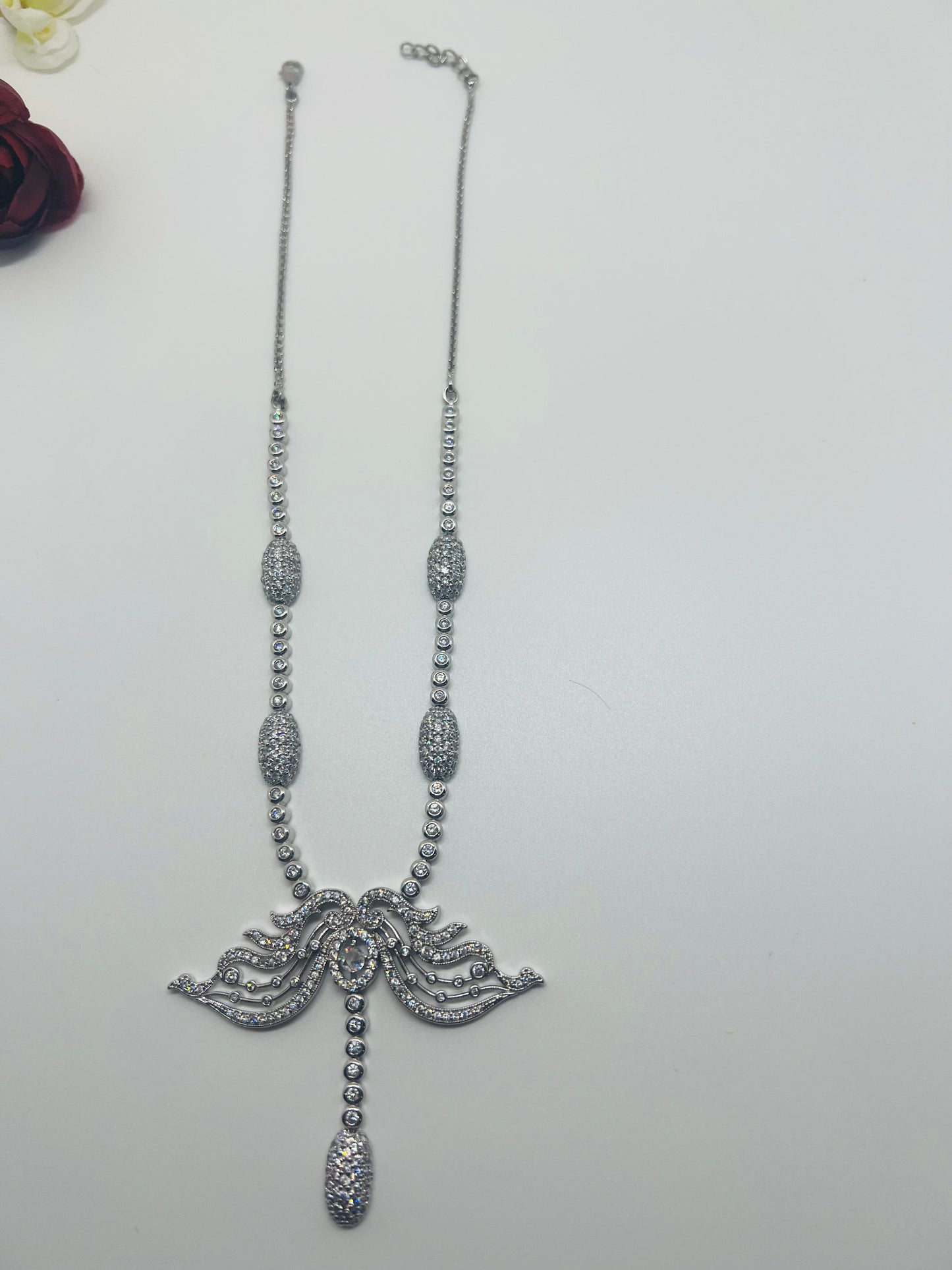 AD Stone Necklace with earrings