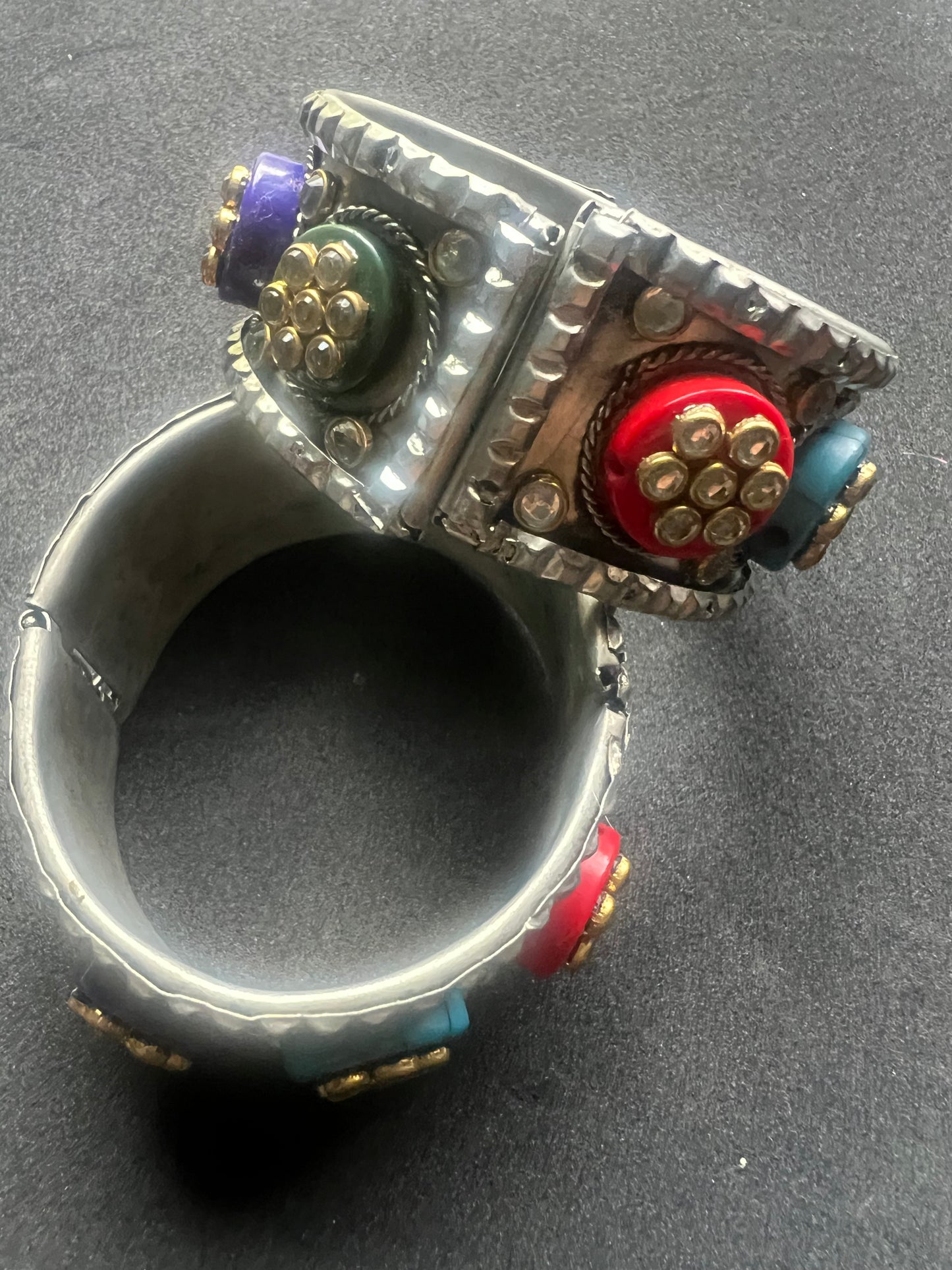 Kundan Dual Tone Openable Bracelets