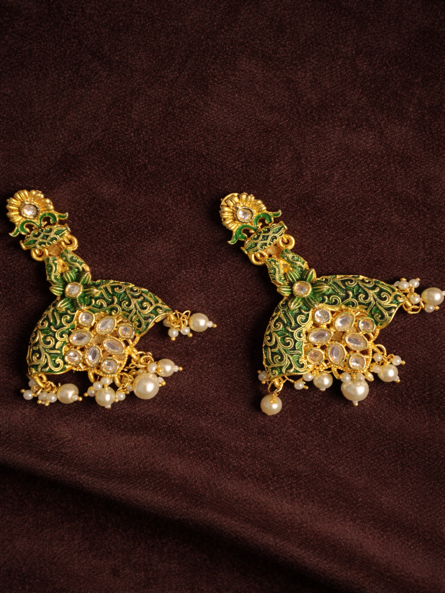 Kundan and Meenakari Earrings