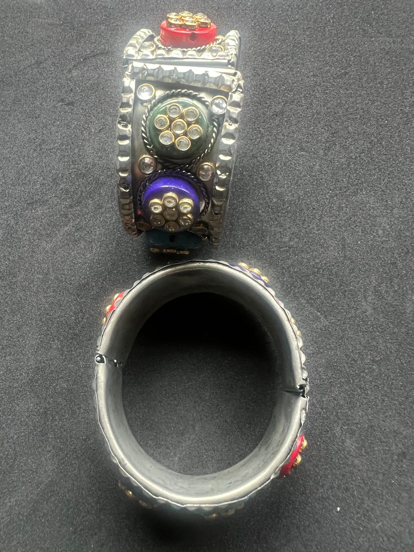 Kundan Dual Tone Openable Bracelets