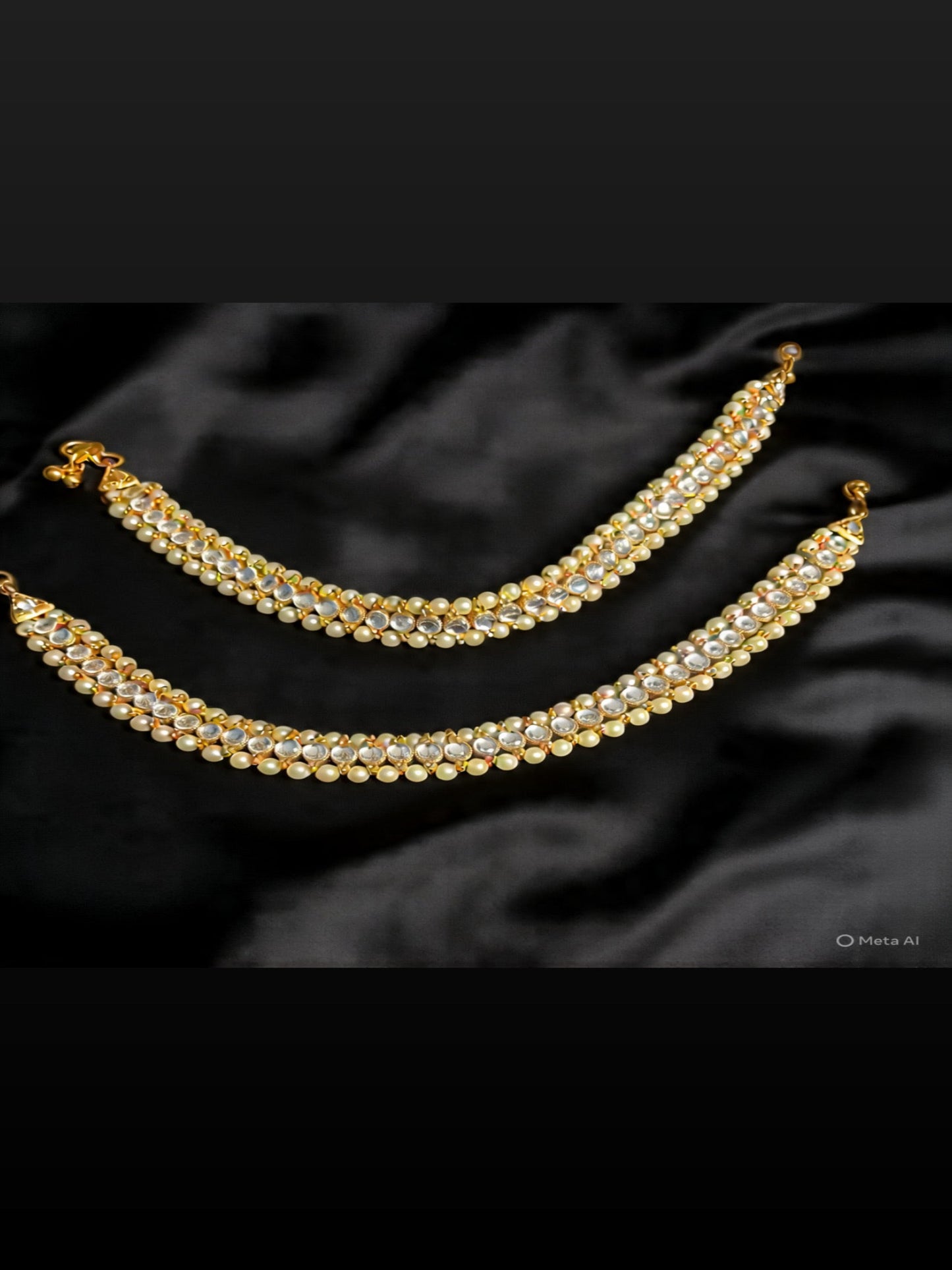 Kundan Gold plated Anklets