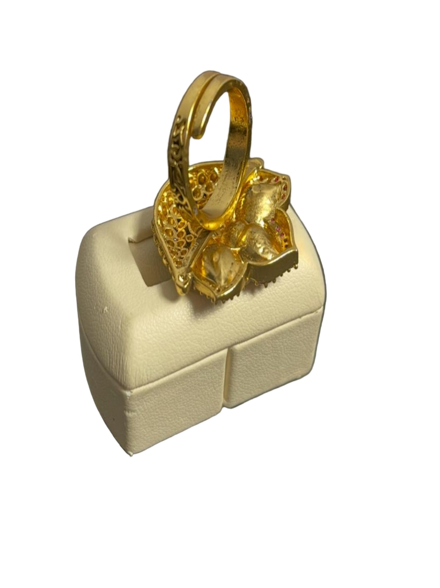 Gold Plated Leaf Ring