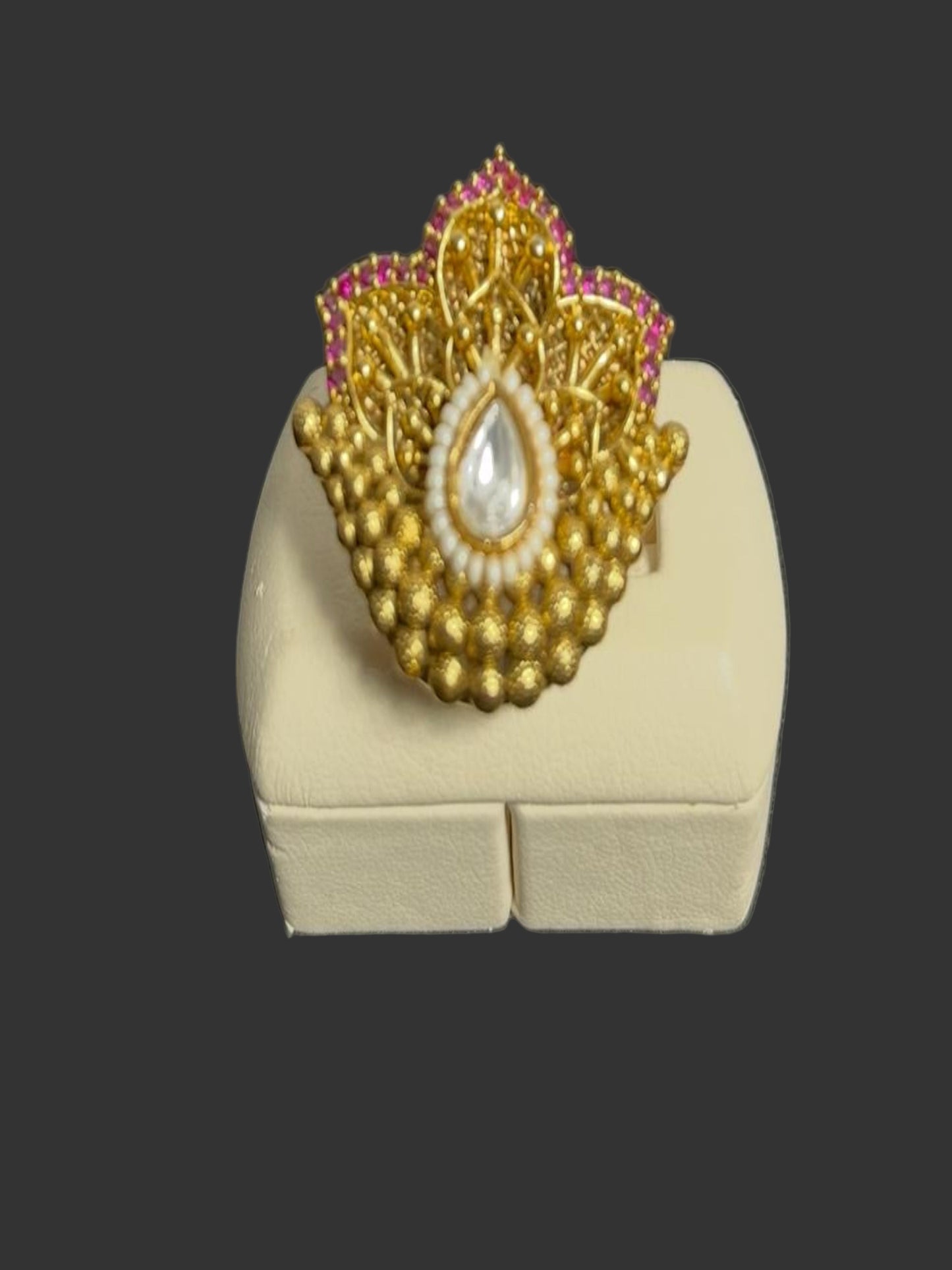 Gold Plated Leaf Ring