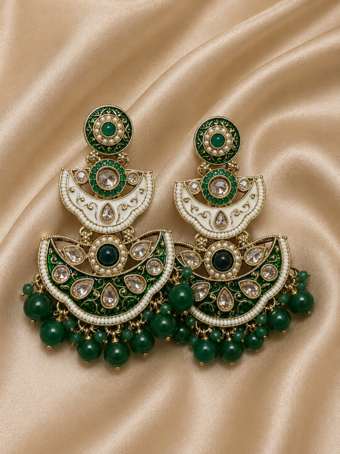 Meenakari & Uncut Diamond Earrings