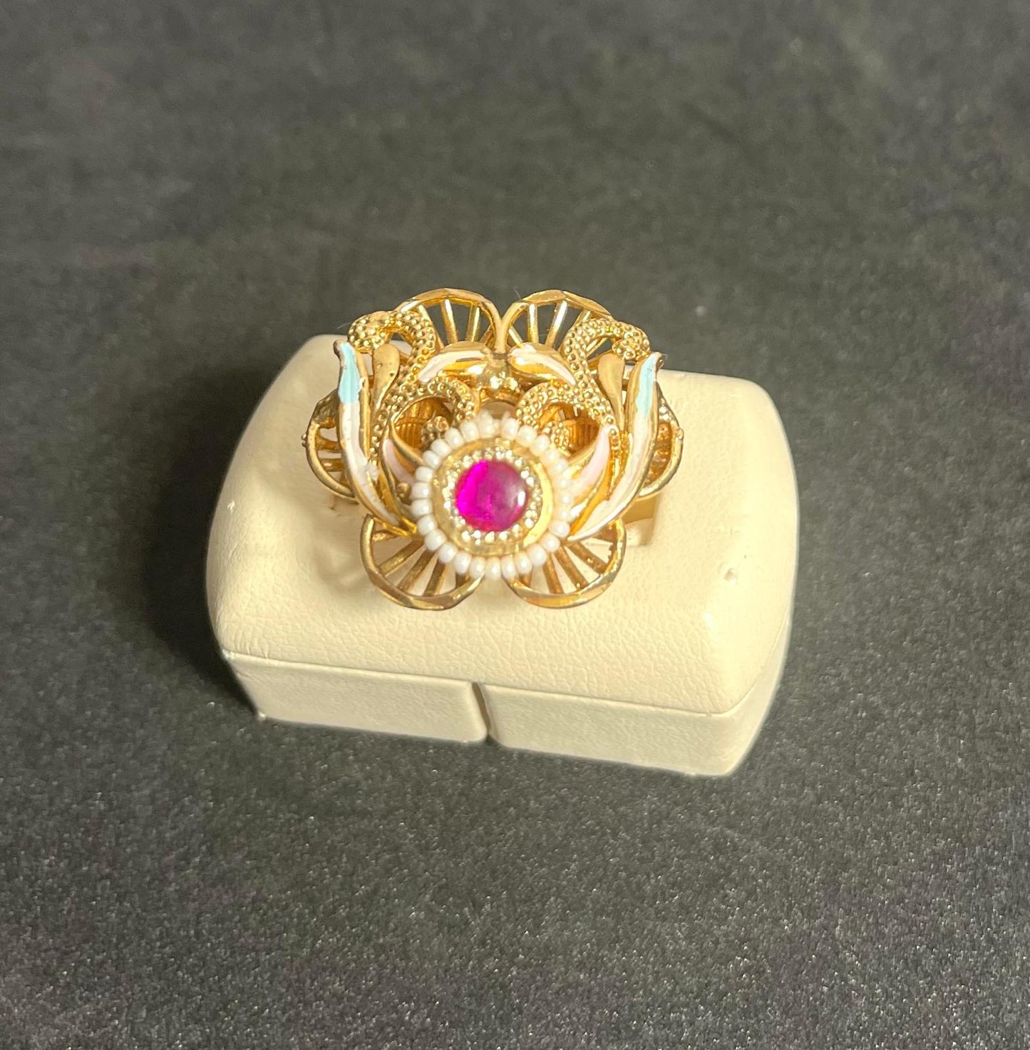 Meenakari Flower Ring