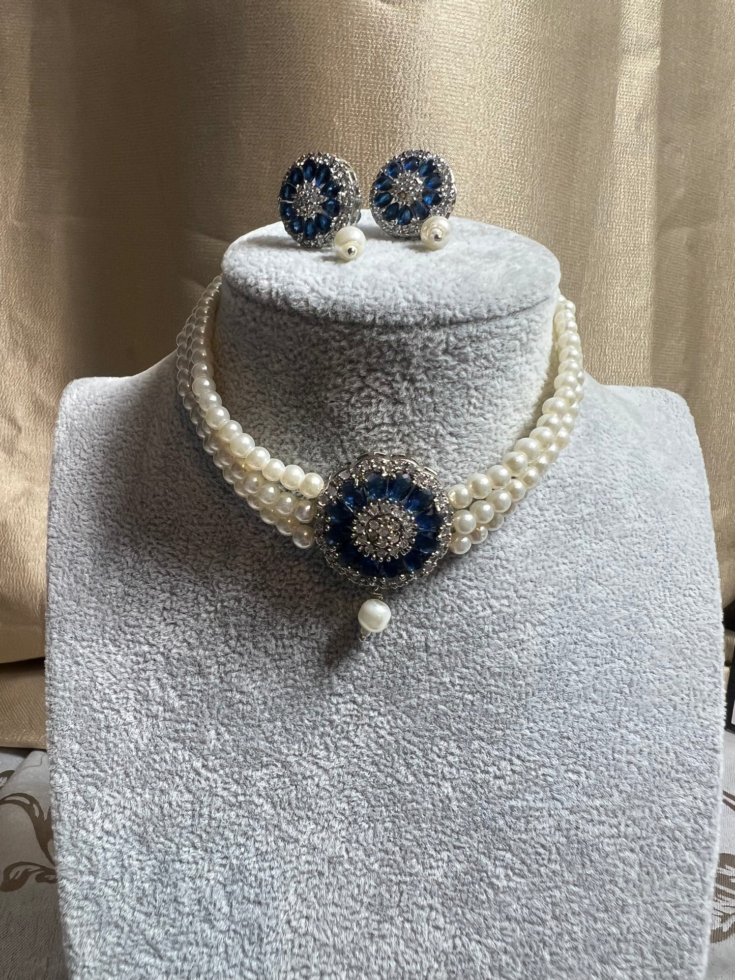 Pearl & Diamond Choker/ Necklace set