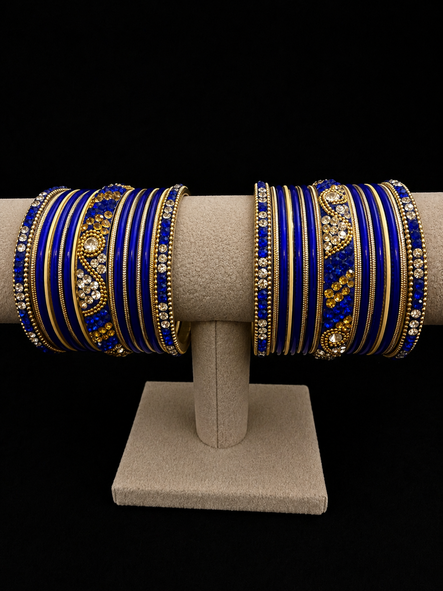 Metal and Diamond Bangle Set