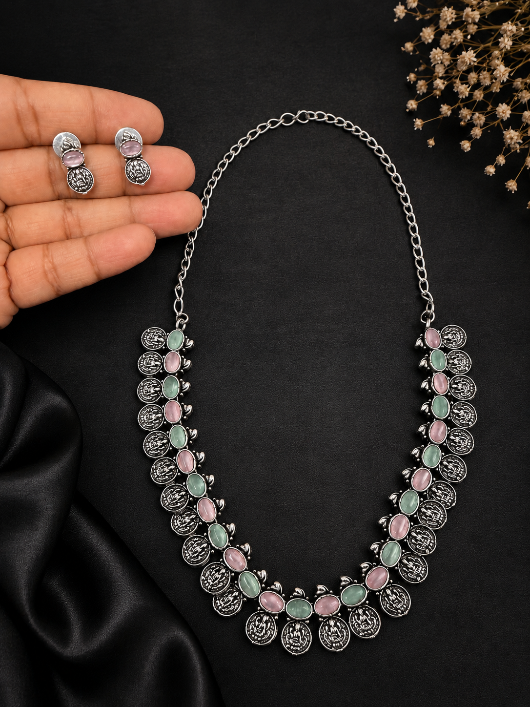 German Silver & Stonework Necklaces