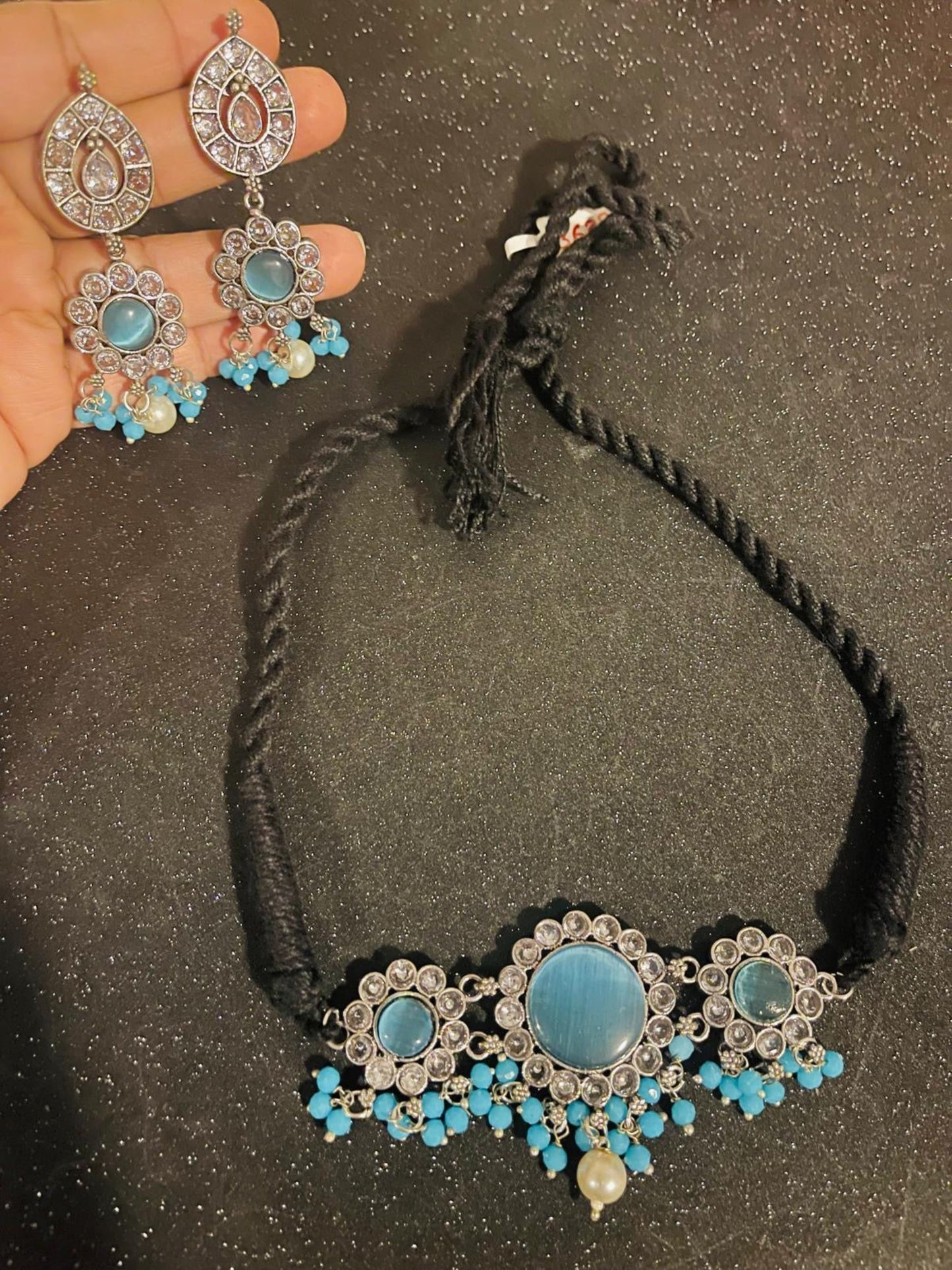 Stonework & Pearl Choker Set